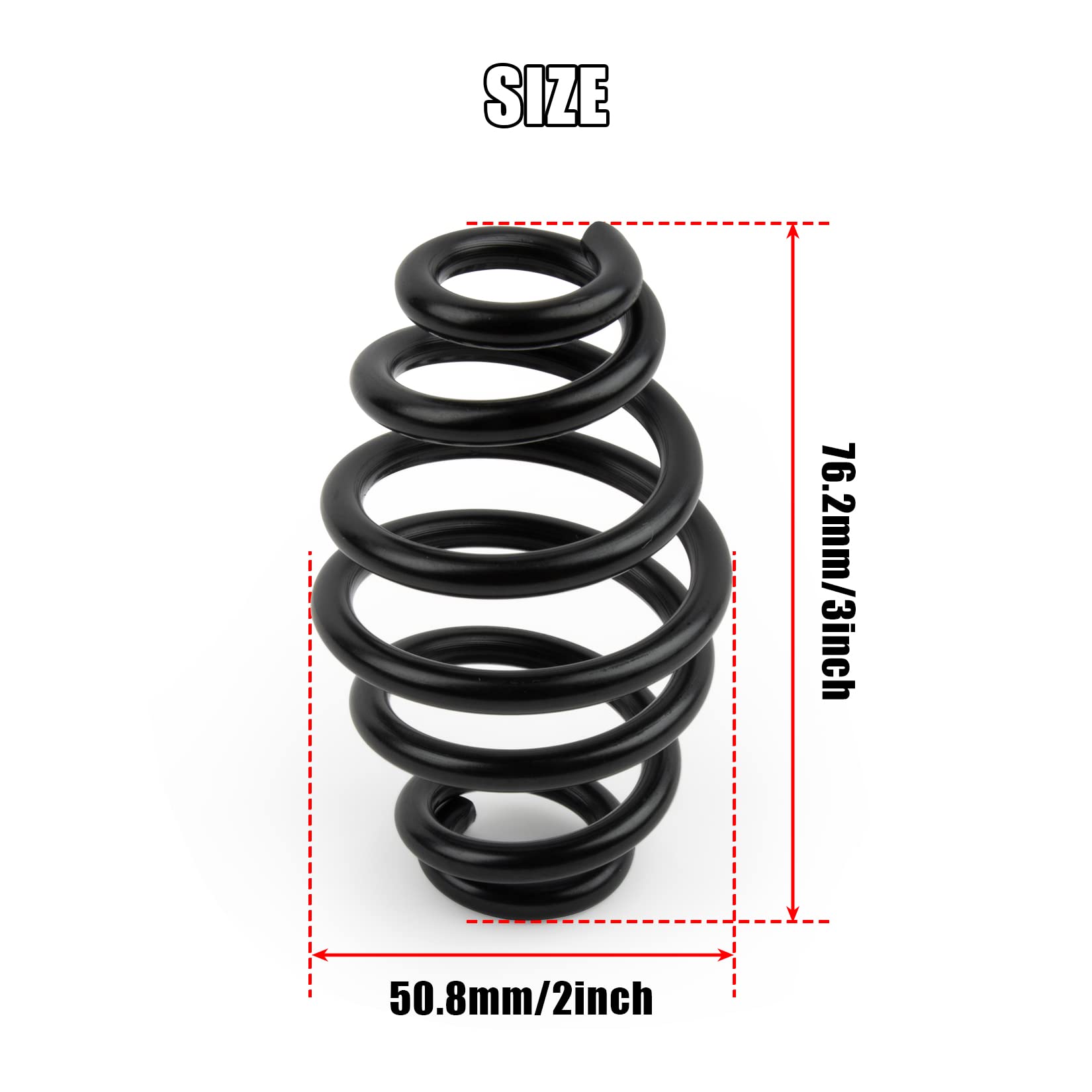 PSLER Motorcycle Coils Spiral Seat Spring Kit - 2 Pack 3 Inch Black Steel Solo Seat Barrel Springs for Harley Touring Softail Sportster Dyna Bobber Chopper - Perfect for Custom Bike Builds & Seat Upgrades