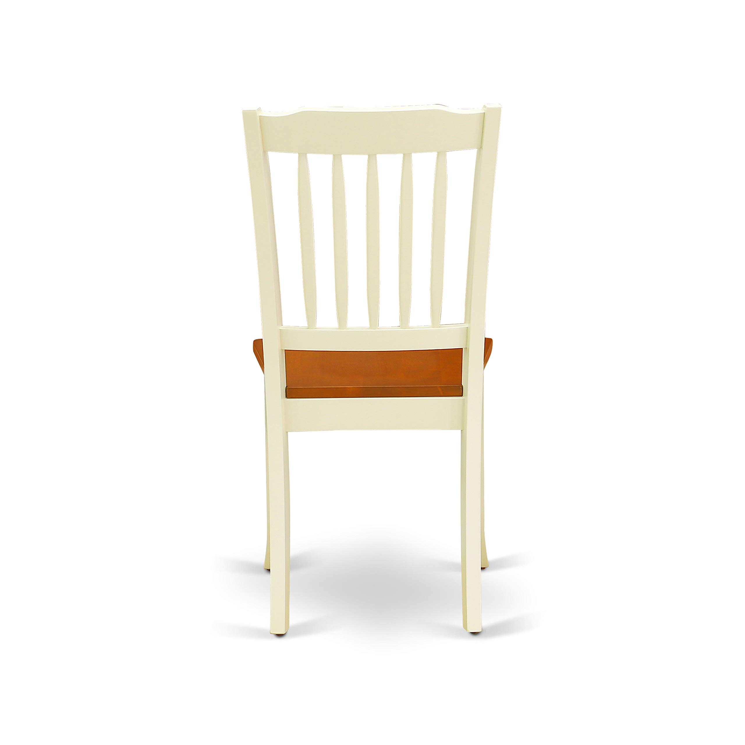 East West Furniture 3 Piece Dining Set - Rectangle Drop Leaf Table & 2 Wood Chairs, 30x48 Inch, Buttermilk & Cherry - Perfect for Small Spaces, Breakfast Nooks & Apartment Dining Areas