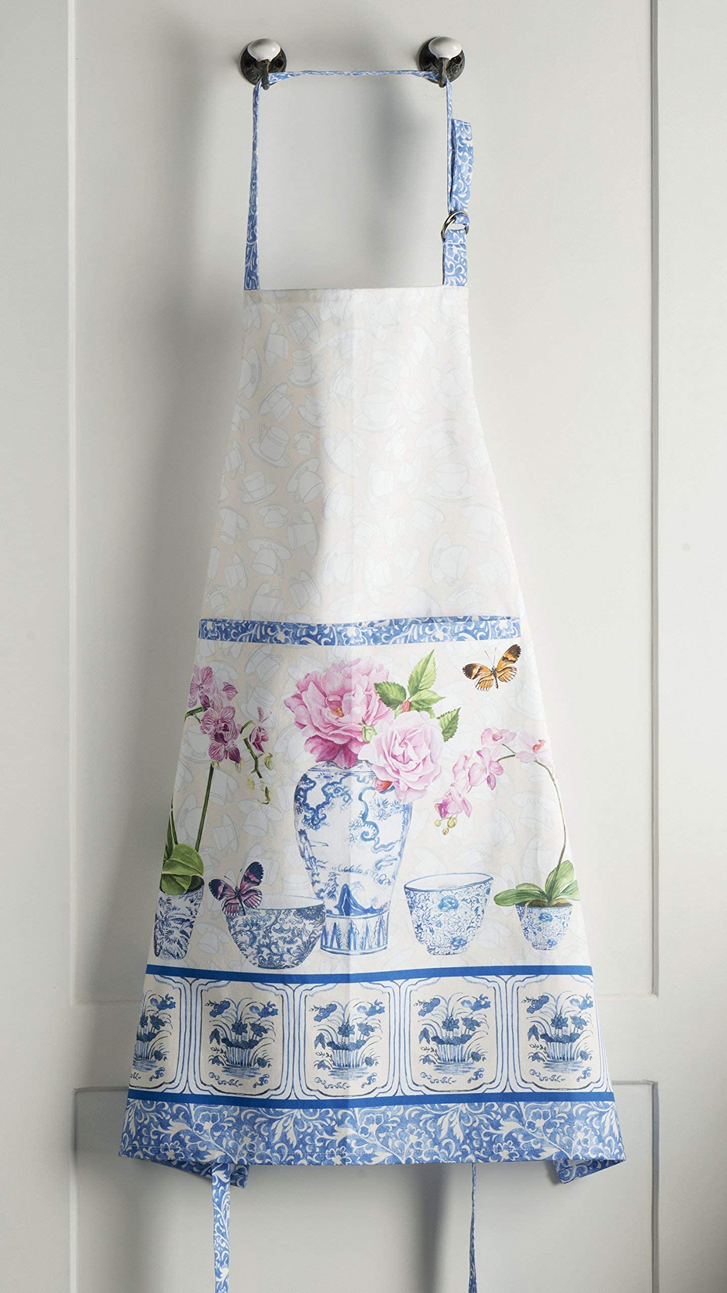 Premium 100% Cotton Kitchen Apron Set with Oven Mitt & Pot Holder - 27.5x31.5 Inch Chef Apron, 7.5x13 Inch Mitt & 8x8 Inch Holder - Perfect for Baking, Cooking & Grilling - Maison d'Hermine Canton Bundle
