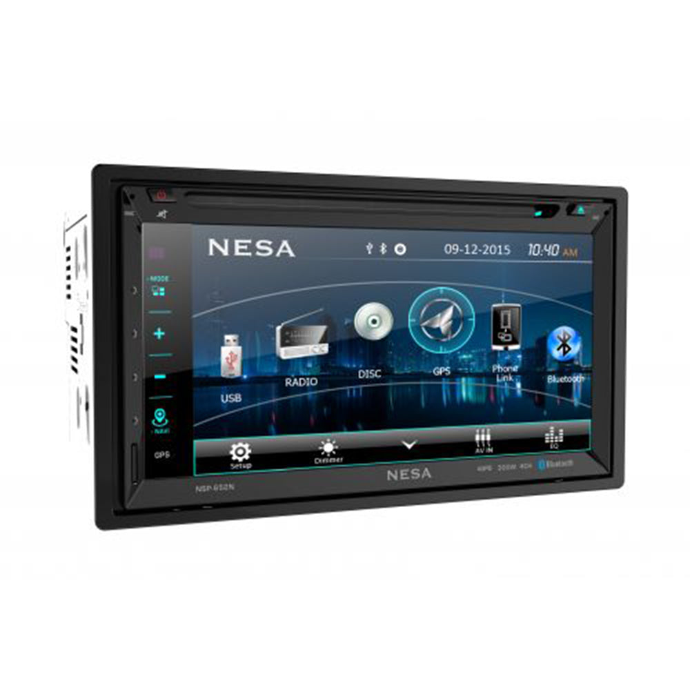 NESA NSP 652N 2 DIN Car Stereo with GPS Navigation & Android Auto - Bluetooth Multimedia Receiver for Hands-Free Calling & Music Streaming | Perfect for Road Trips & Daily Commutes