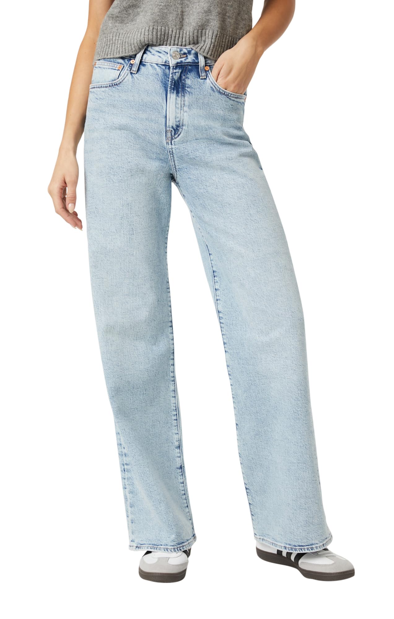 Mavi Women's Florida Mid Rise Wide Leg Jeans - Comfortable & Stylish Denim Pants for Casual Wear, Office & Weekend Outfits