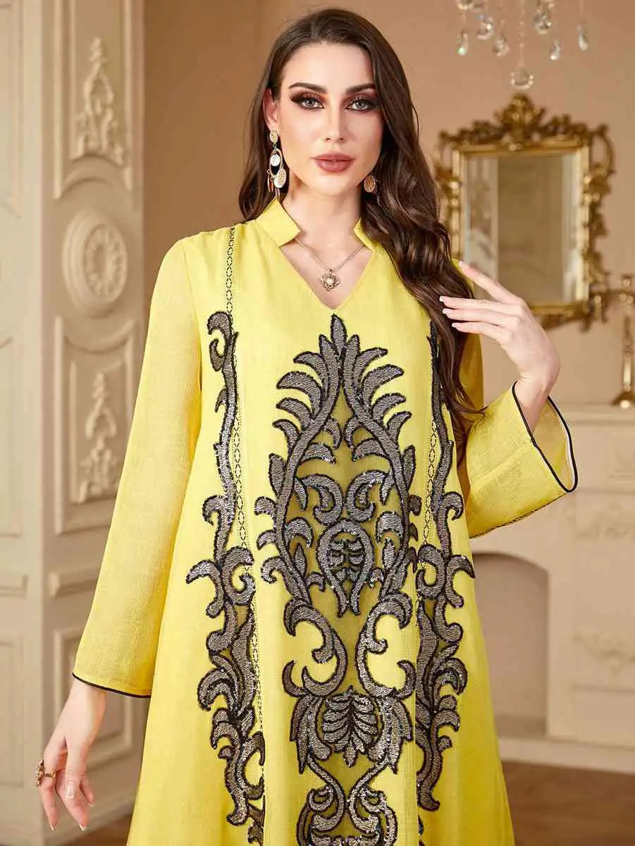 Elegant Embroidery Eid Caftan Dress for Women - Perfect for Wedding, Party & Special Occasions | Boho Chic Maxi Kaftan for Celebrations & Festive Events