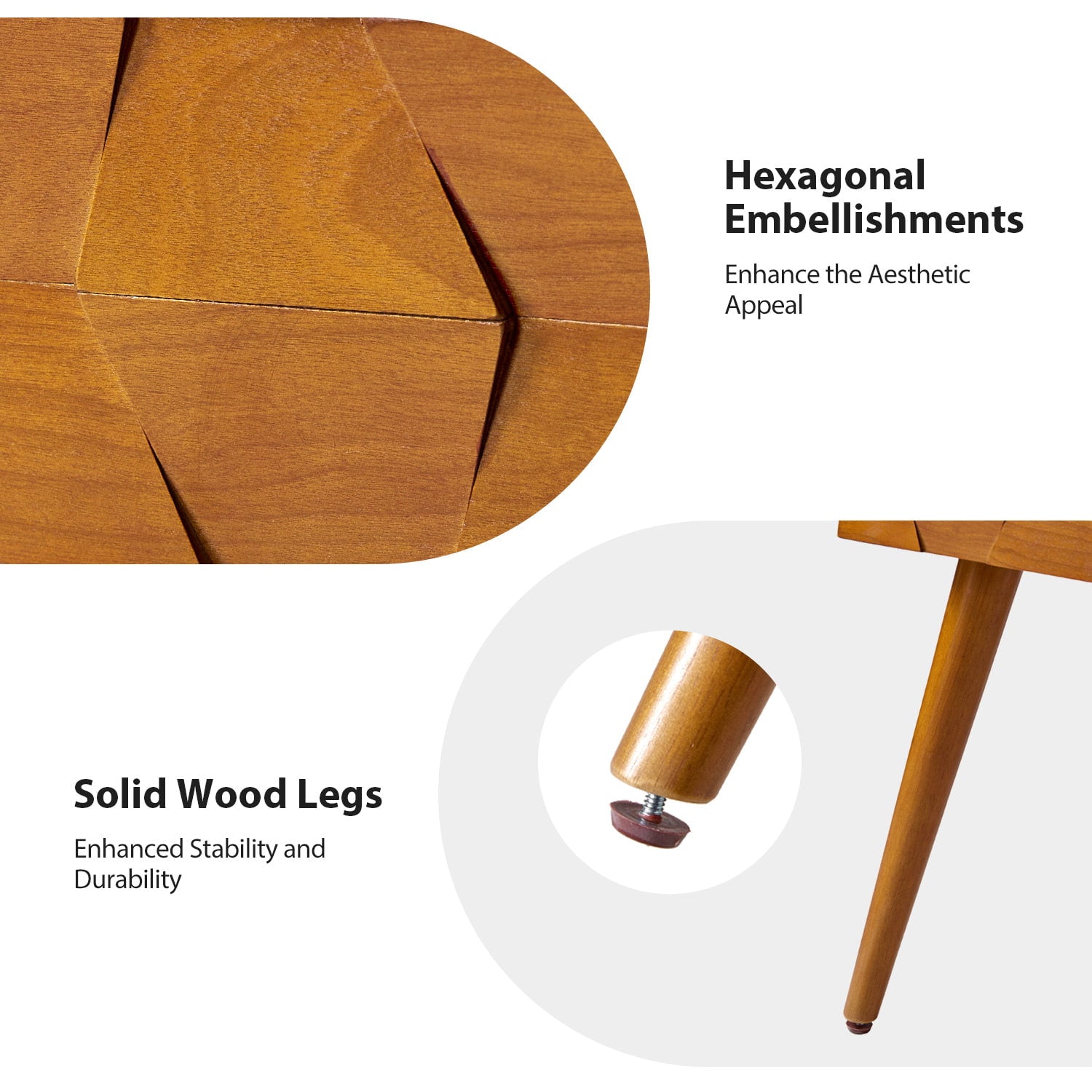 Vivian Mid-Century Modern Nightstand with USB Charging Station - Wooden Bedside Table with Drawer & Shelf - Perfect for Bedroom, Living Room, or Guest Room - Fast Charging & Stylish Storage Solution
