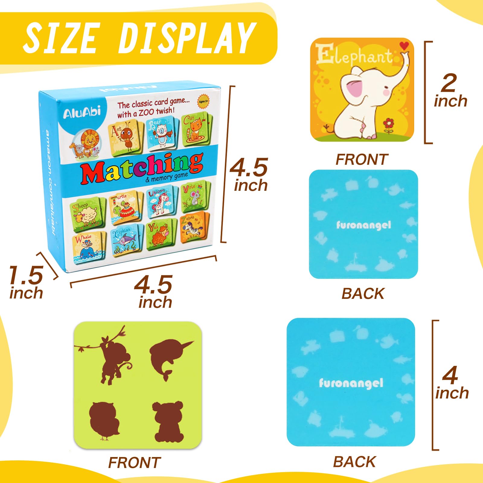 ABC Learning Memory Game for Toddlers - Animal Letter Matching Flash Cards, Educational Preschool Toys for Boys & Girls Ages 4-8 - Perfect for Classroom Activities, Homeschooling & Family Game Night