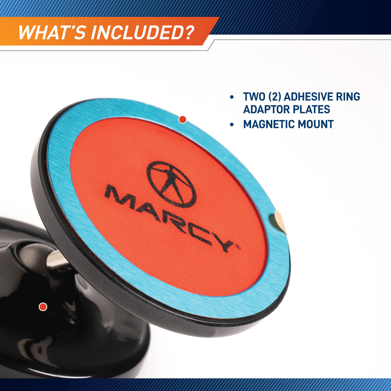 Marcy Magnetic Phone Mount with Dual Rotating Heads - Strong Hold for Car, Office & Home Use - Universal Compatibility for iPhone, Samsung & Smartphones