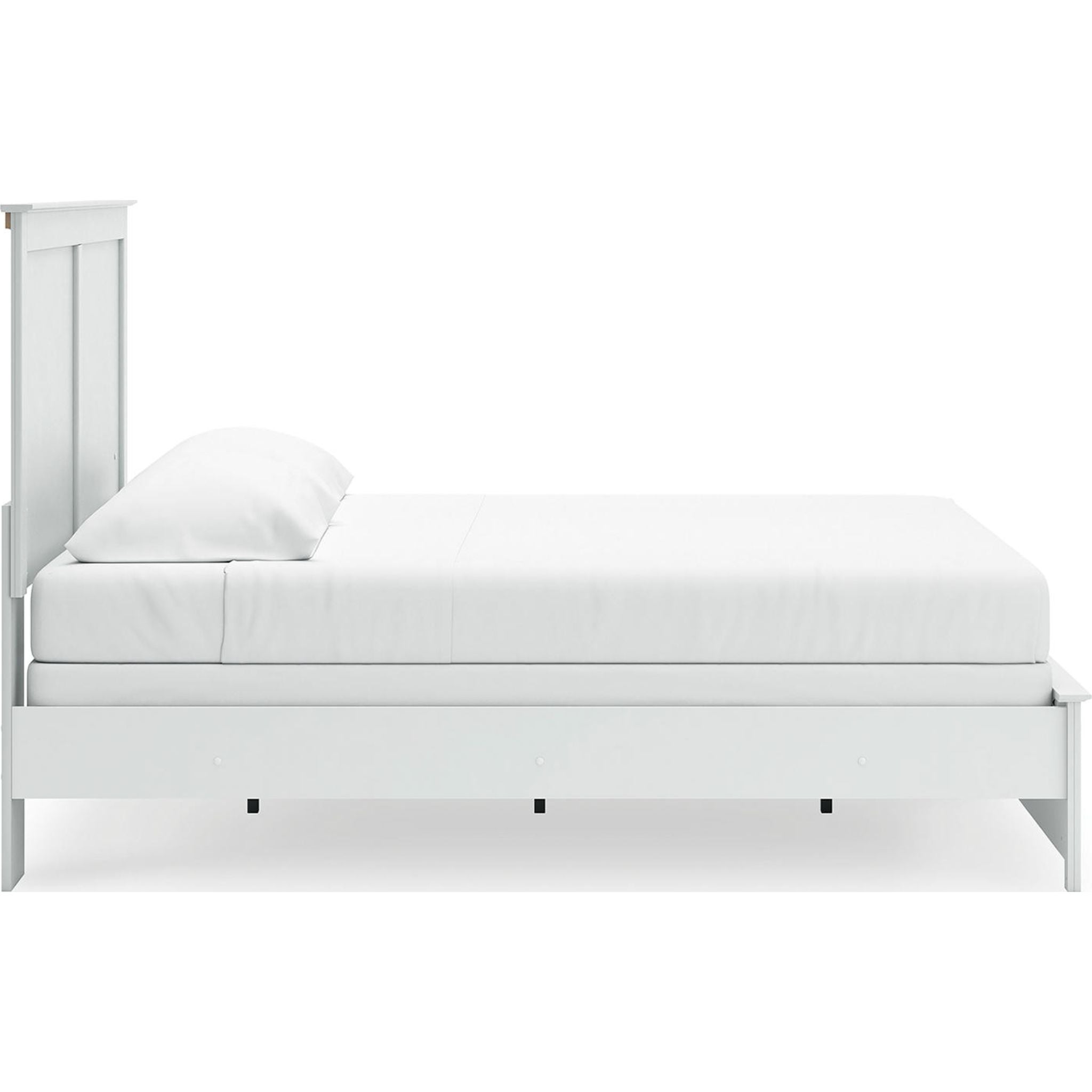 Bostwick Shoals Panel Bed - Queen Size White Wooden Bed Frame for Modern Bedroom - Perfect for Master Bedrooms, Guest Rooms & Apartments