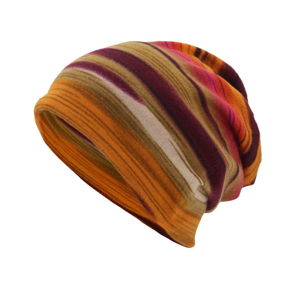 Unisex Striped Print Scarf Beanie Hat - Convertible Winter Cap for Men & Women - Windproof Outdoor Accessory for Skiing, Hiking and Cold Weather Fashion