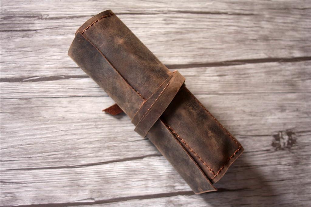 Personalized Leather Pencil Case - Custom Name Pen Holder for School, Office & Travel - Durable Zipper Pouch for Writing Utensils, Art Supplies & Stationery Organization