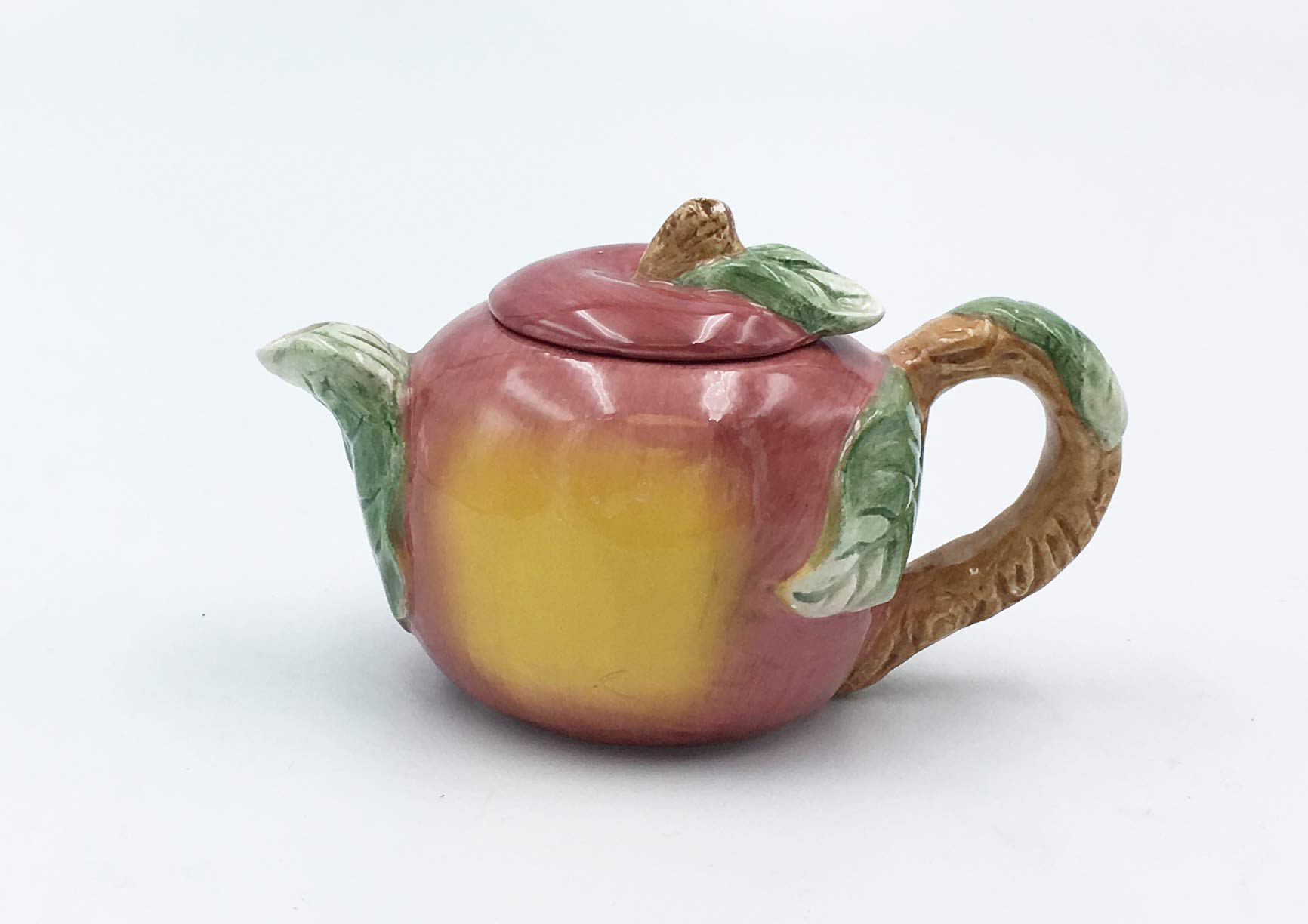 Premium Mini Ceramic Apple Teapot - 4.25 Inch Small Teapot for Afternoon Tea, Gift & Home Decor | Perfect for Tea Parties, Collectors & Cozy Kitchen Accessories