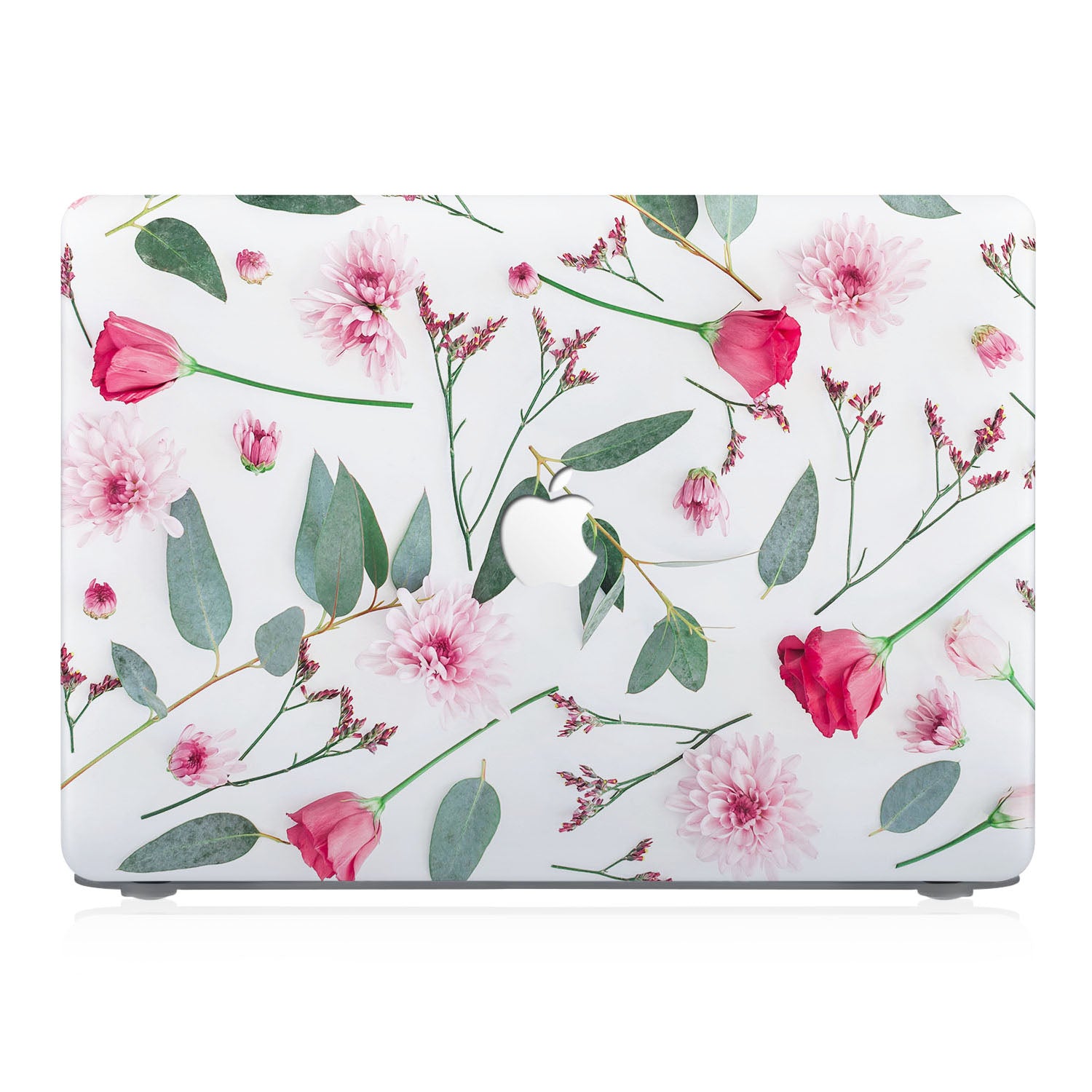 Premium MacBook Pro/Air Protective Case with Flat Flower Design - Slim, Durable Cover for Work, Travel & School