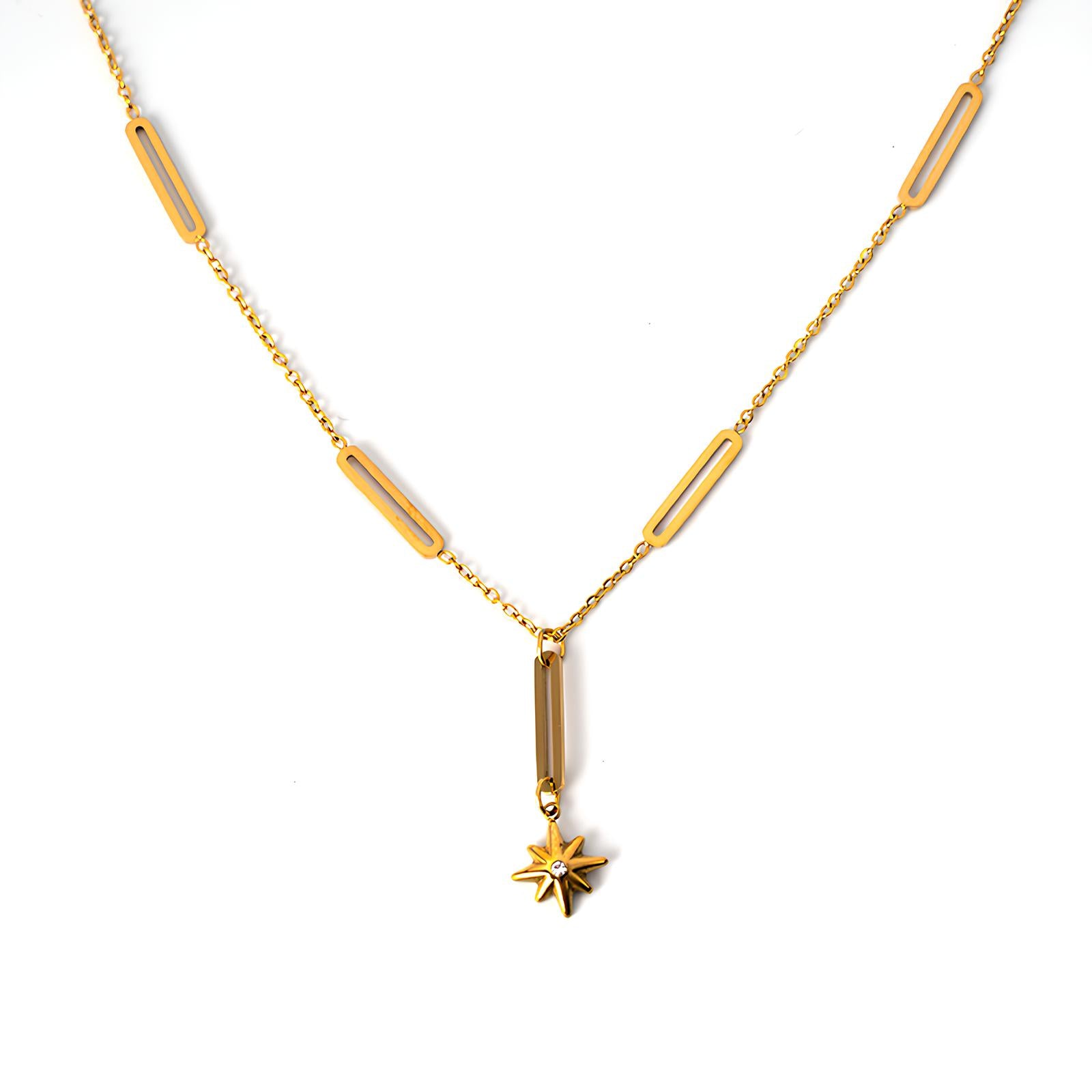 18K Gold Star Ball Pendant Necklace with Half Chain - Elegant Layered Jewelry for Women | Perfect for Date Night, Party & Everyday Wear