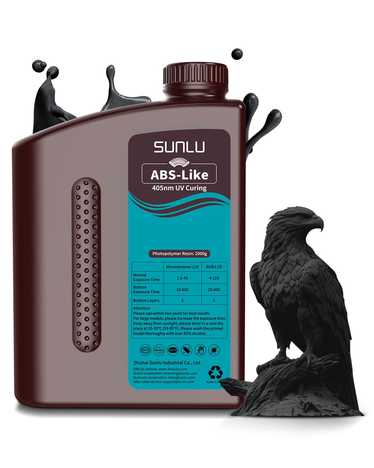 SUNLU 2000G ABS-Like 3D Printer Resin - High Precision for LCD/DLP/SLA Printers | Ideal for Miniatures & Prototypes