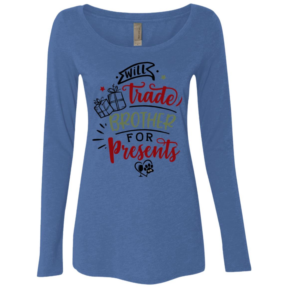 WineyBitches.Co Women's Tri-Blend Long Sleeve Scoop Neck T-Shirt - Soft Comfort Fit for Casual Wear, Lounging & Wine Nights