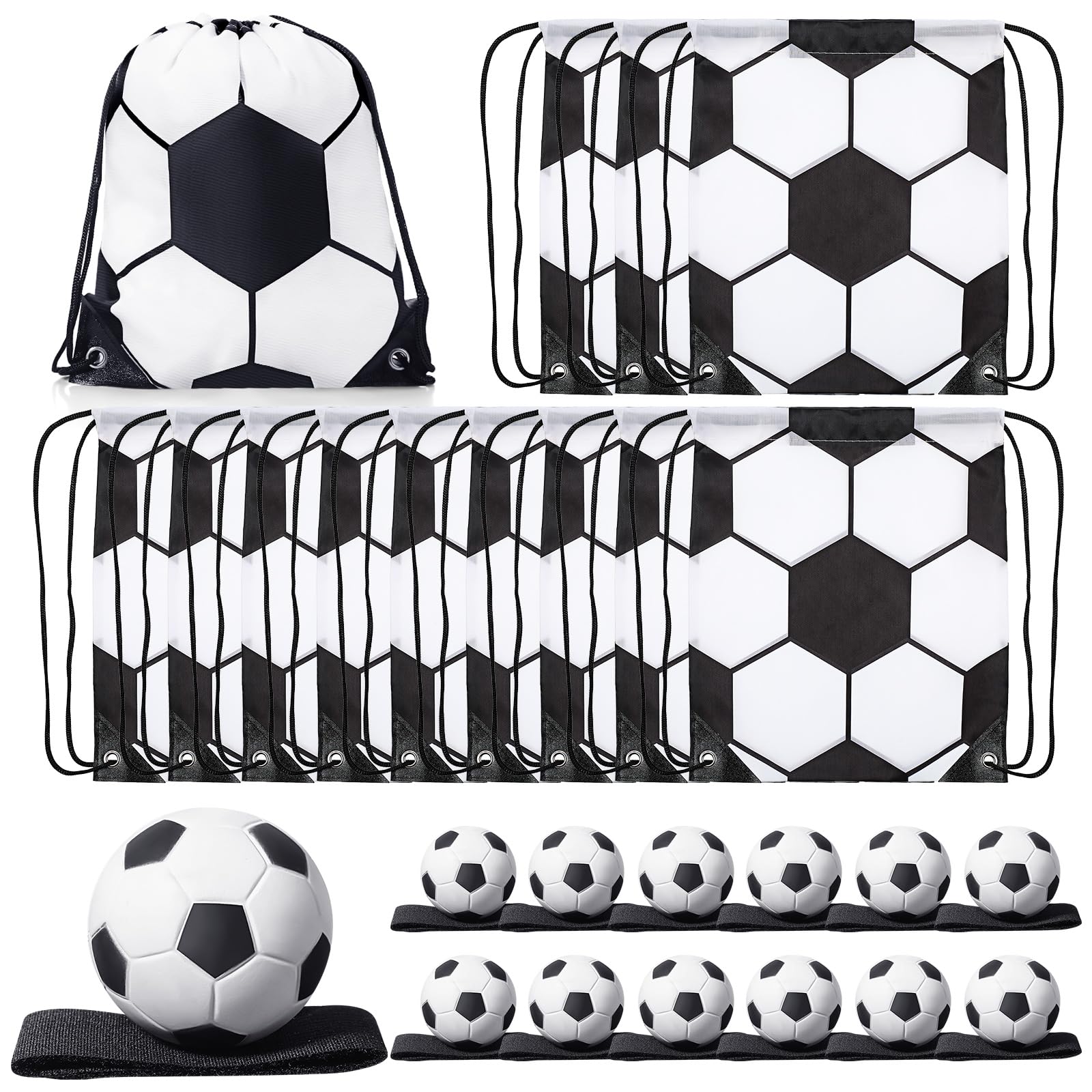 12 Pcs Drawstring Backpacks - Sports Party Favors for Kids (Soccer) - Perfect for Gifts & Events