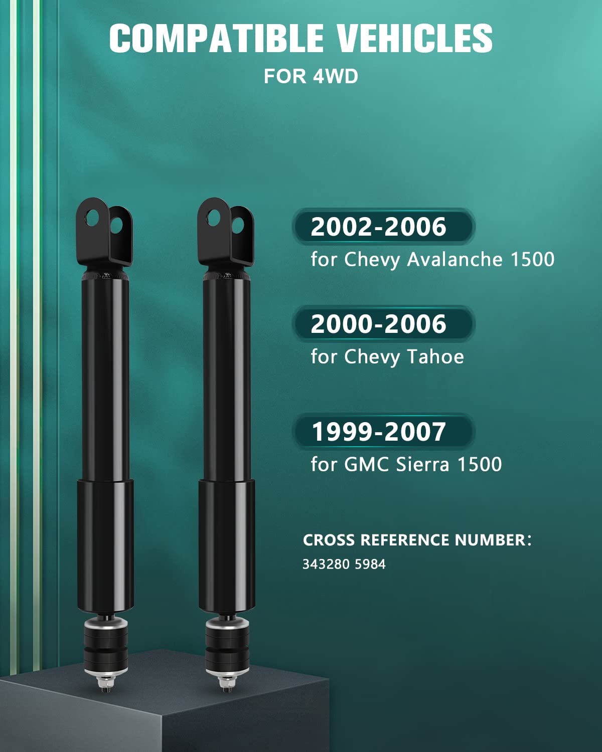 AUTOMUTO 2Pcs Front Shock Absorber Struts for 1999-2007 GMC Sierra 1500 & Chevy Silverado 1500 - Heavy Duty Auto Suspension Replacement Parts - Perfect for Off-Roading, Towing & Daily Driving