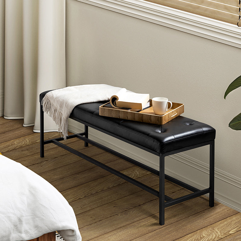 Johannes Upholstered Bench - Stylish Storage Ottoman with Tufted Cushion, Modern Entryway Bench for Bedroom, Living Room & Hallway - Perfect for Seating, Storage & Home Decor