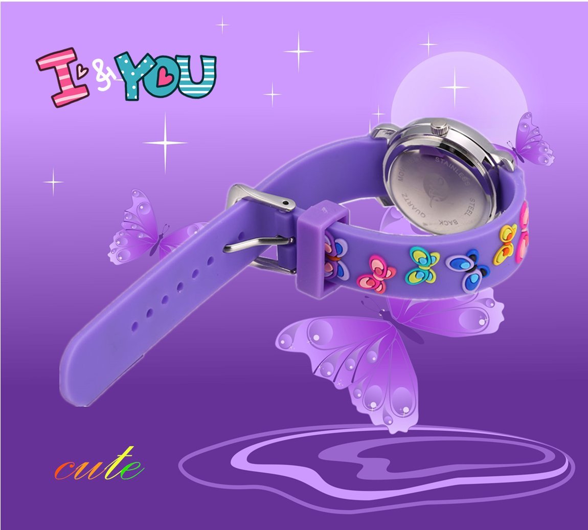 Jewtme Cute Analog Toddler Watch for Kids Ages 3-8 - 3D Silicone Cartoon Watch for Boys & Girls - Perfect for Learning Time, School & Playtime