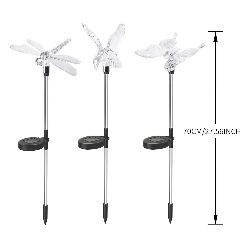 Anordsem Solar Powered Outdoor Garden Stake Lights - Waterproof LED Dragonfly Hummingbird Butterfly Solar Lights for Yard, Patio, Pathway Decor | Perfect for Landscape Lighting, Backyard Ambience, and Evening Garden Illumination