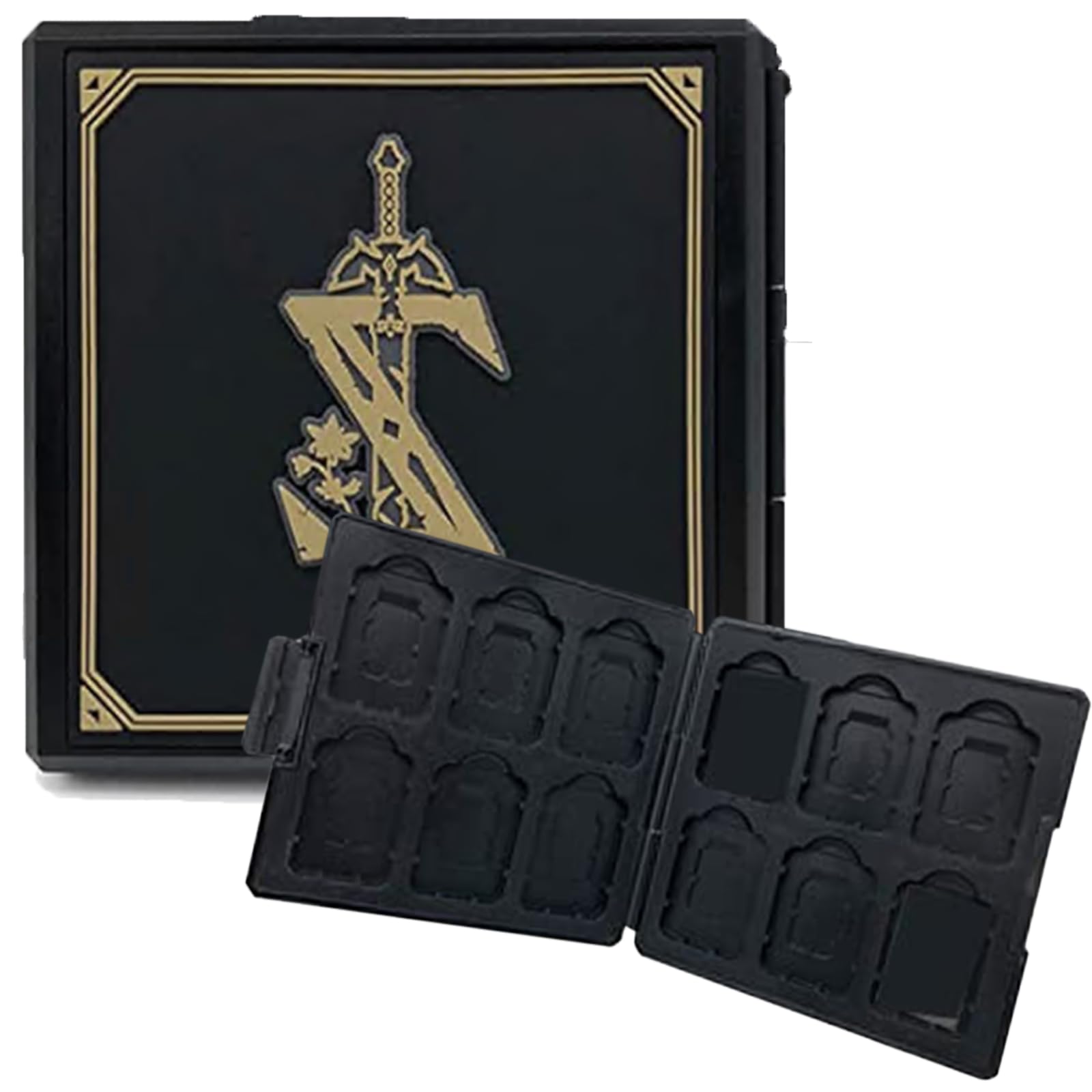 Nintendo Switch Game Card Case - Slim Portable Hard Shell Holder, Waterproof & Shockproof with 12 High-Capacity Slots (Black) - Perfect for Travel, Storage & Organizing Switch Games