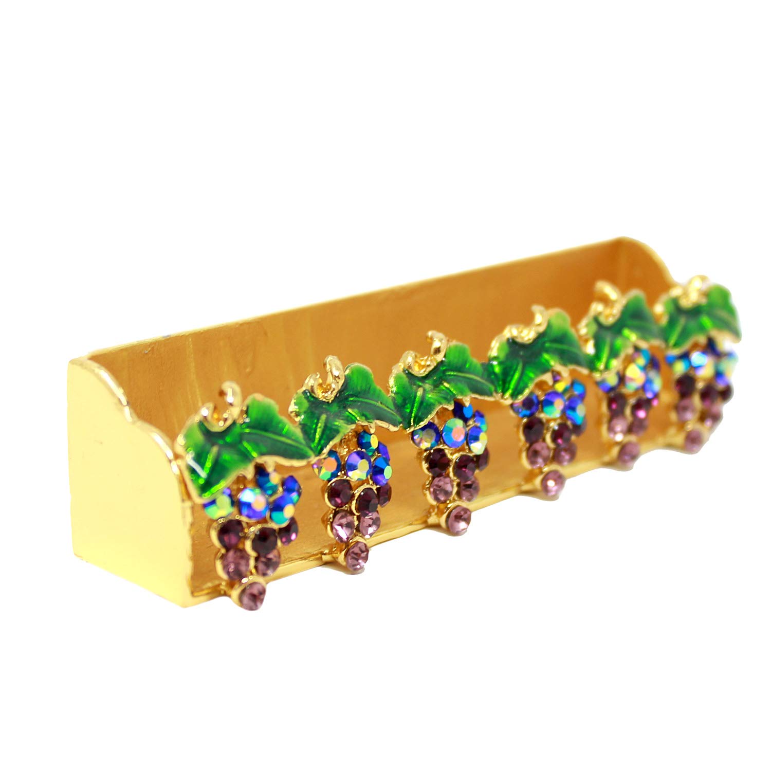 Echomerx Gold Tone Grape Business Card Holder - Elegant Metal Card Case for Professional Networking, Office, and Gifts