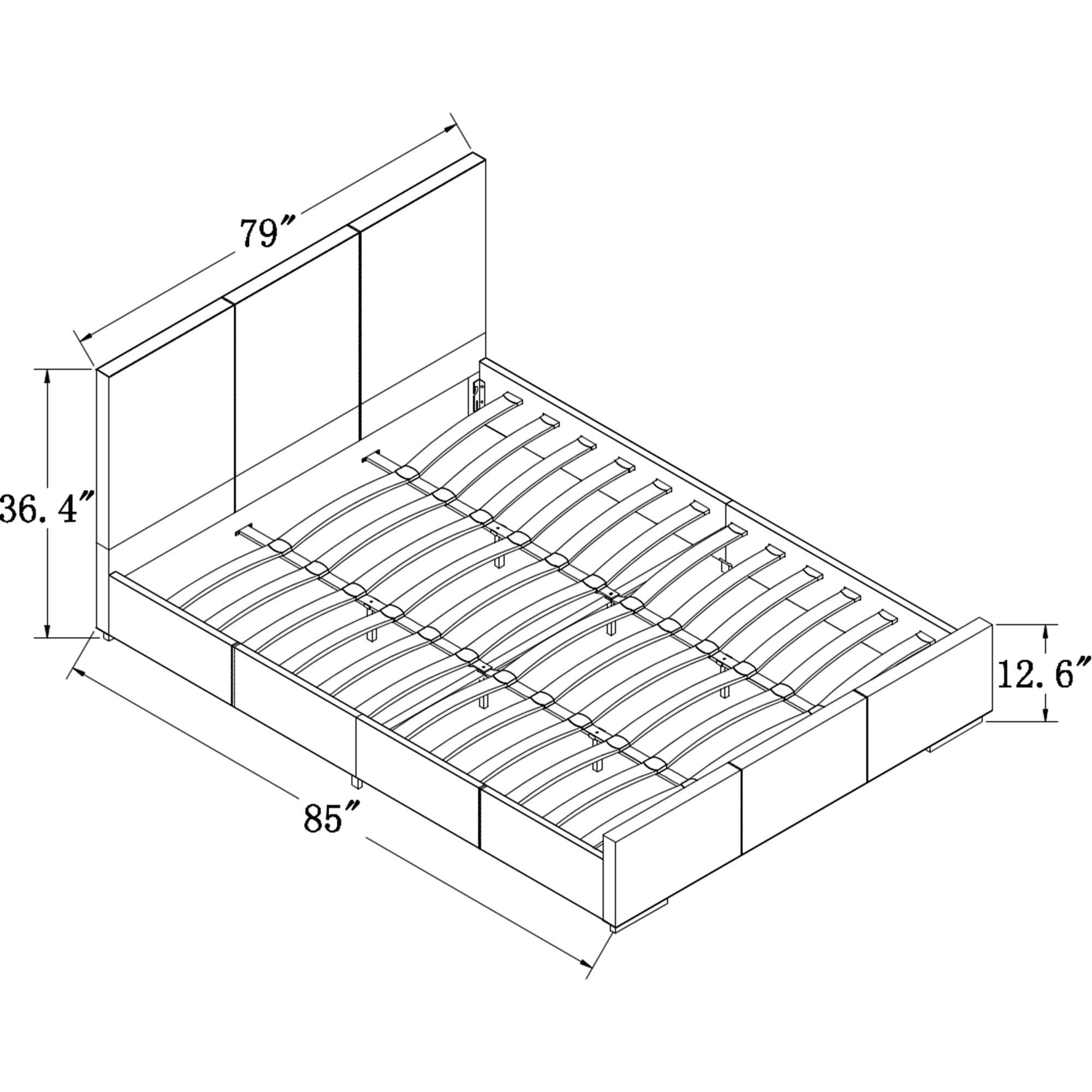 Camden Isle Upholstered King Bed Frame - Low Profile, Easy Assembly for Modern Bedrooms