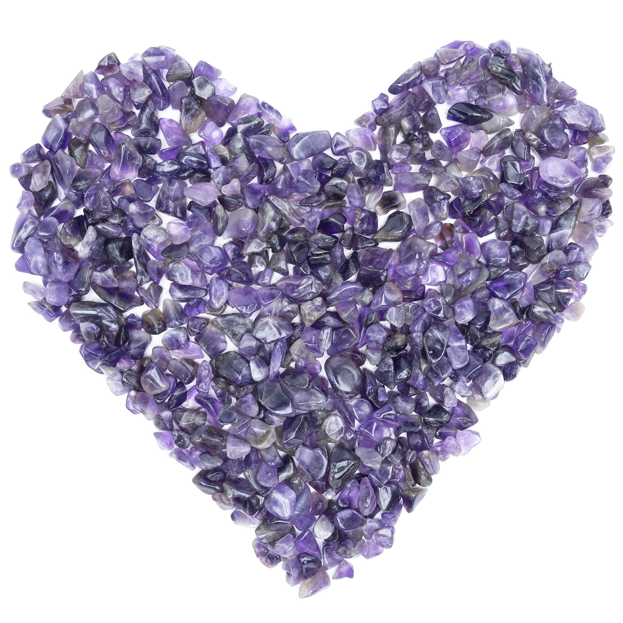 ZAICUS Natural Amethyst Crystal Chips - 1 Lb Bulk Crushed Gemstones for Healing, Reiki, Witchcraft, Jewelry Making & Home Decor | Irregular Shaped Tumbled Stones for Spiritual Practice, DIY Crafts and Crystal Grids