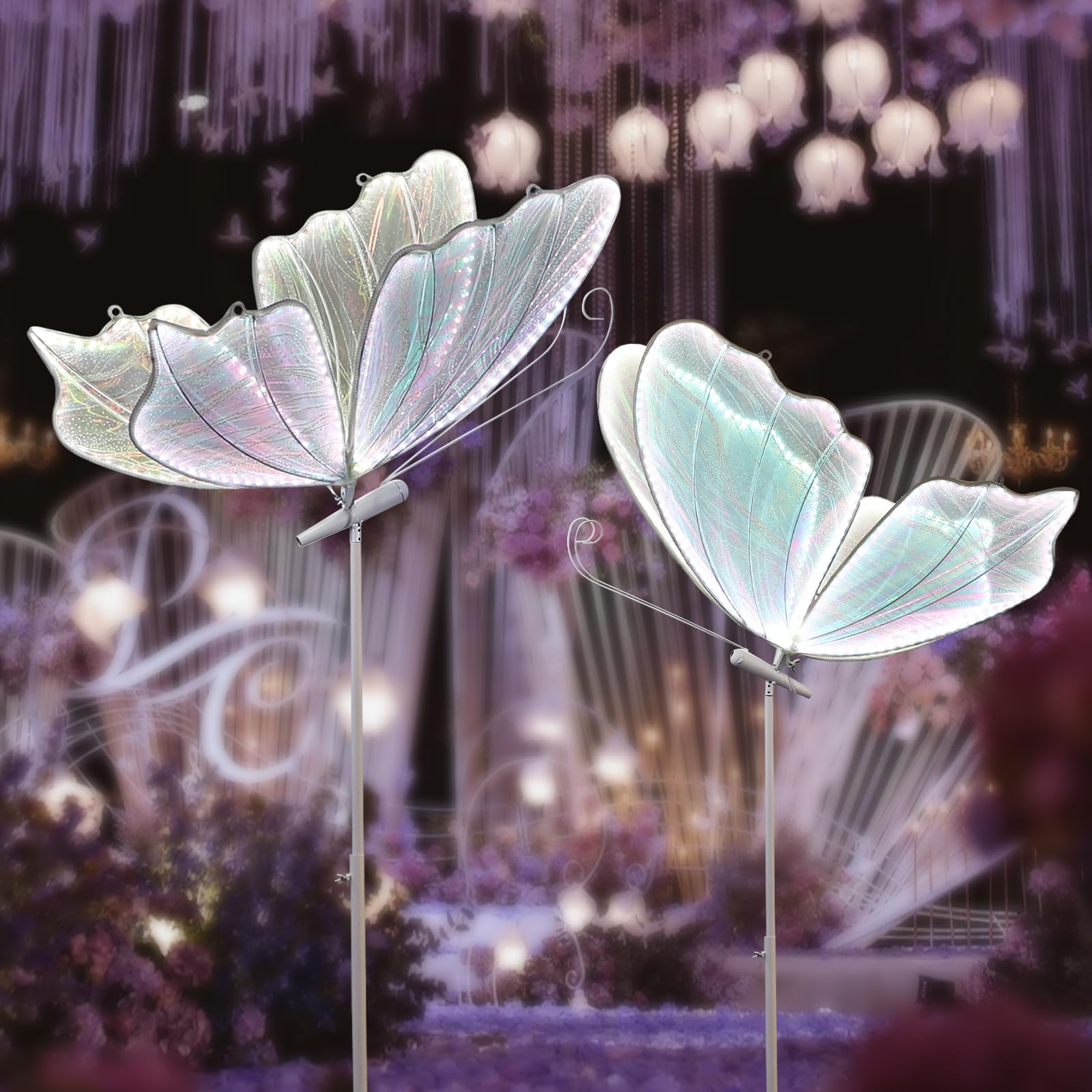 Elegant Wedding Butterfly Floor Lamp - Romantic LED Ceiling Light with Hanging Decorations for Wedding, Party & Home Decor - Perfect for Indoor & Outdoor Events