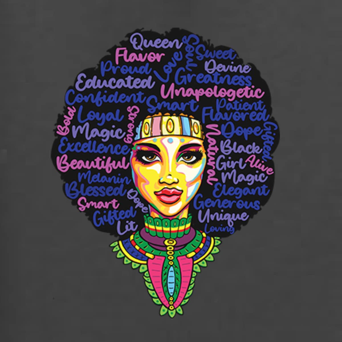 Wild Bobby Queen Bee Strong Black Woman Black Pride Unisex Graphic Sweatshirt - Casual Streetwear for Men & Women - Perfect for Everyday Wear, Social Events & Black History Month