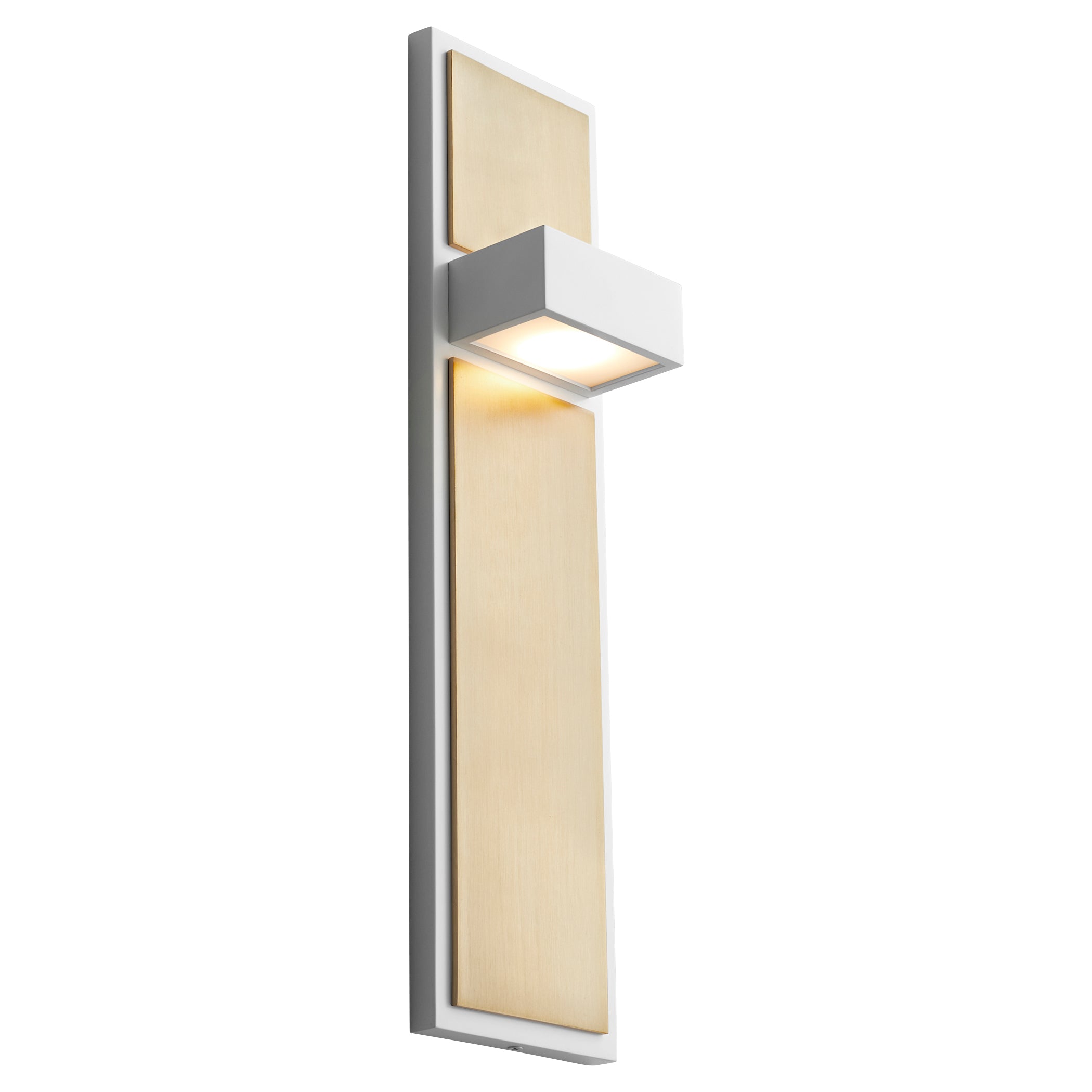 Oxygen Guapo 3 401 640 Wall Sconces - White with Aged Brass Finish | Modern Lighting for Living Room, Bedroom & Hallway Decor