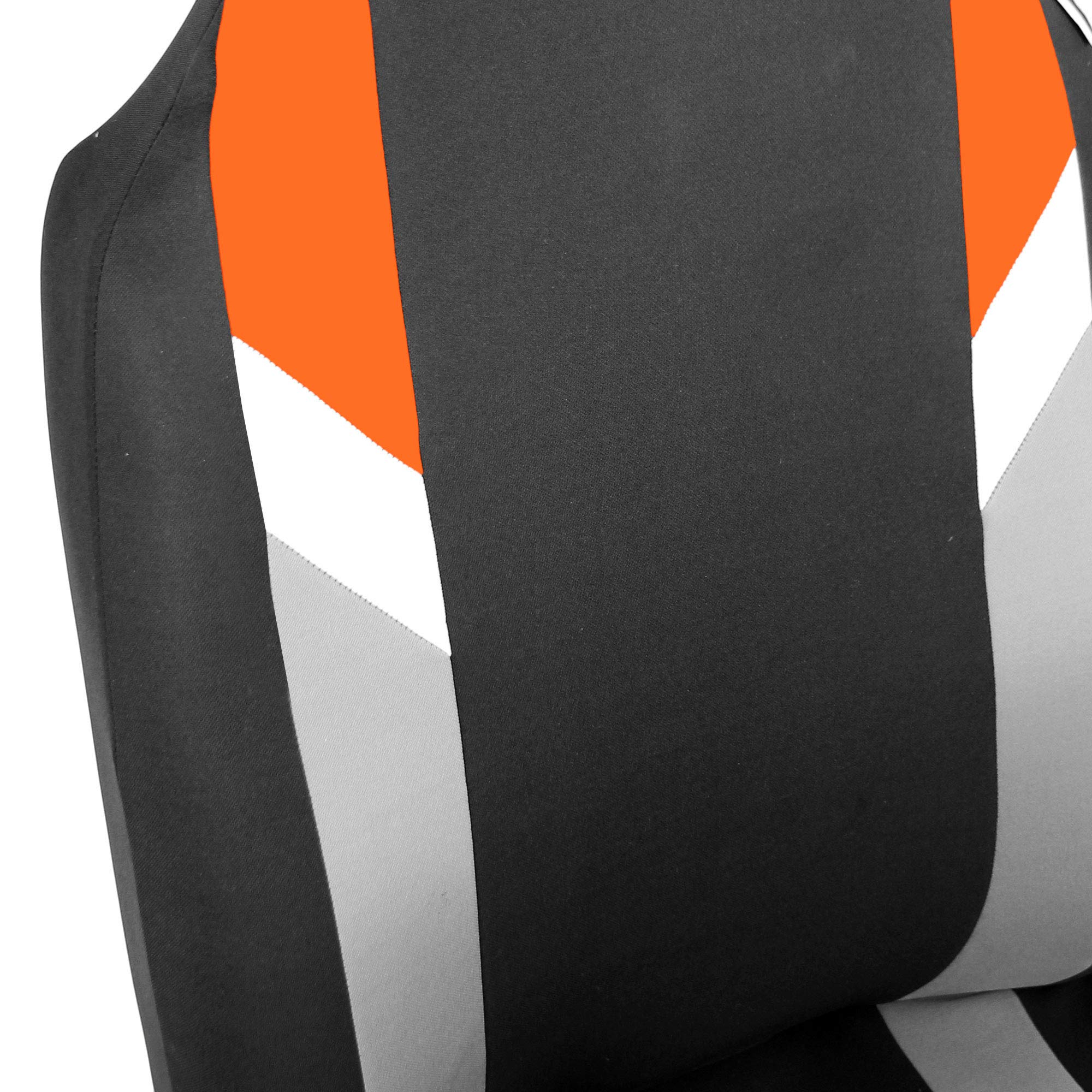FH Group Universal Fit Full Supreme Modernistic Orange Car Seat Covers Set - 1-Piece Front & Split Bench Rear Seat Covers | Airbag Compatible for SUV, Sedan | Durable Protection for Daily Commute & Road Trips