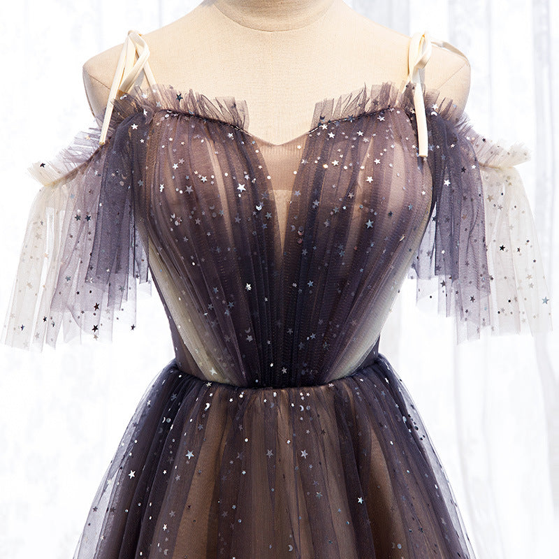 Off Shoulder Shiny Tulle Homecoming Dress - Short Prom Dress 617 for Women | Sparkly Party Gown for Homecoming, Prom Night, Cocktail Party & Special Occasions