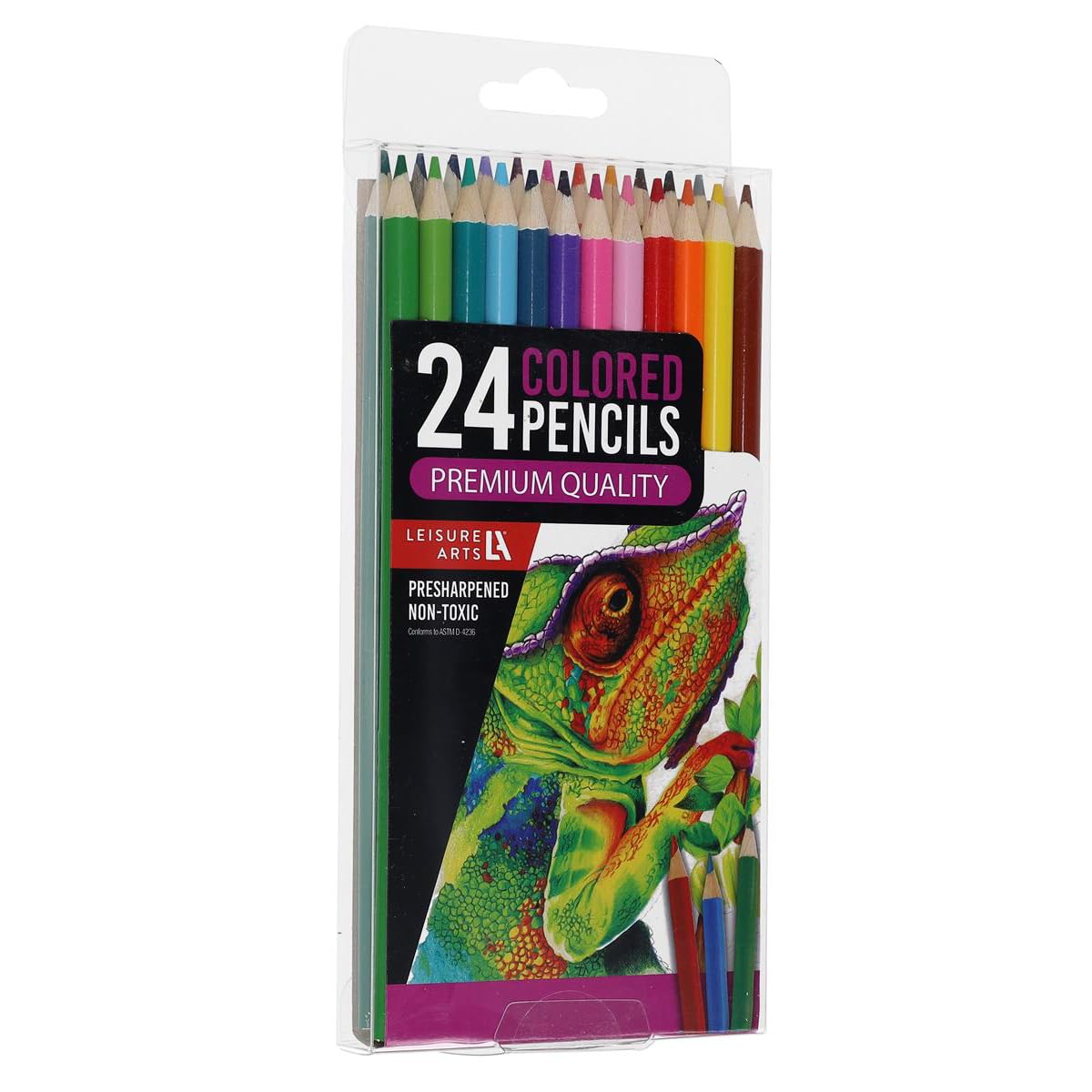 LEISURE ARTS 24-Piece Colored Pencils Set - Vibrant Colors for Adult Coloring Books, Artists & Students - Premium Quality, Non-Toxic, Blendable Art Supplies for Sketching, Drawing & DIY Projects
