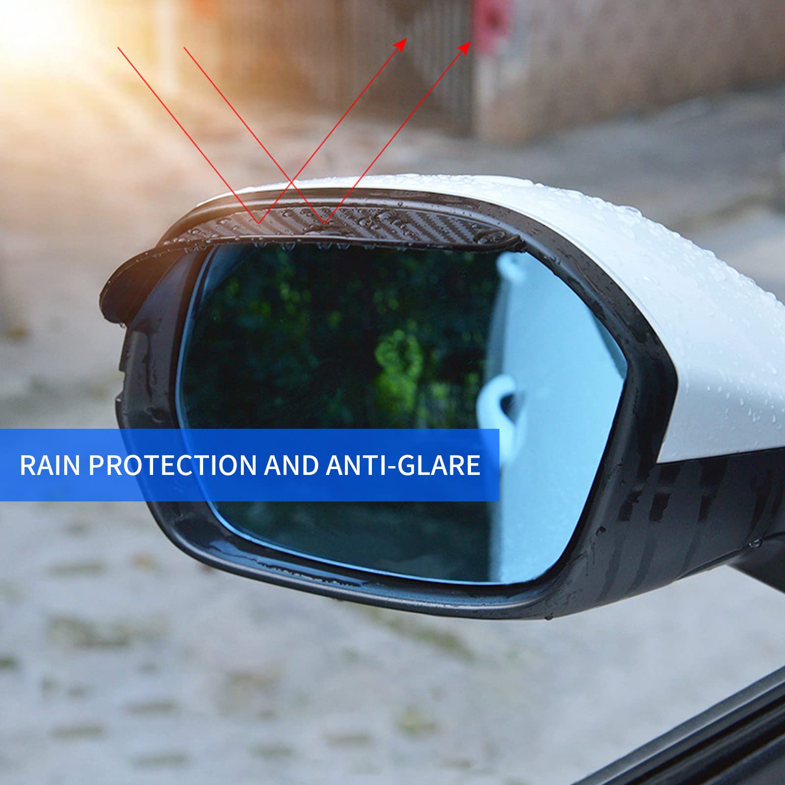 4 Pack Universal Car Side Mirror Rain Guards - Waterproof Rear View Mirror Covers for Rain, Dust, Snow & Ice Protection - Fits Most Cars, Trucks & SUVs - Perfect for All-Weather Driving & Outdoor Parking
