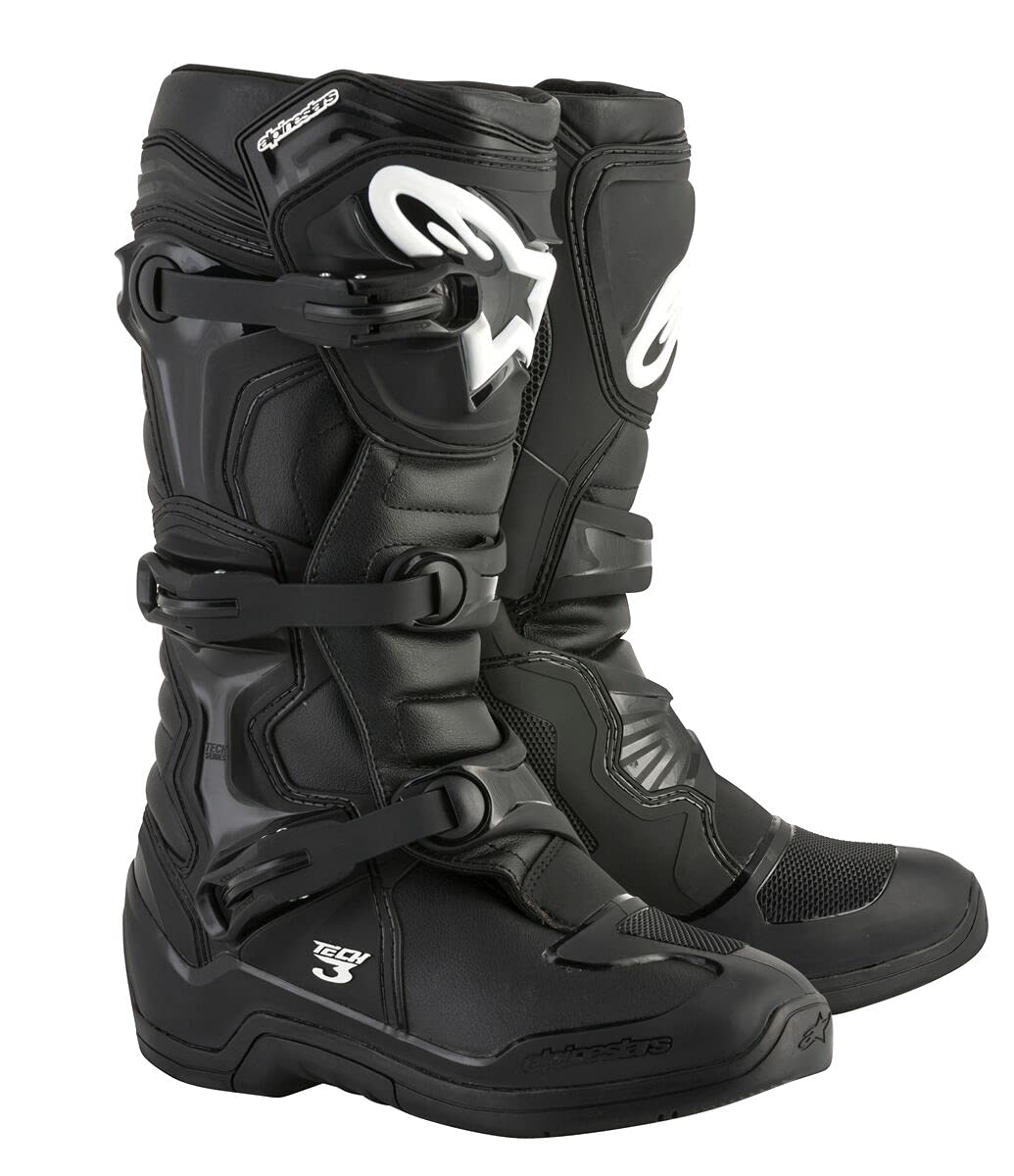Alpinestars Tech 3 Men's Motorcycle Boots - Size 11 Black - Durable Off-Road Riding Boots for Motocross & Adventure Biking