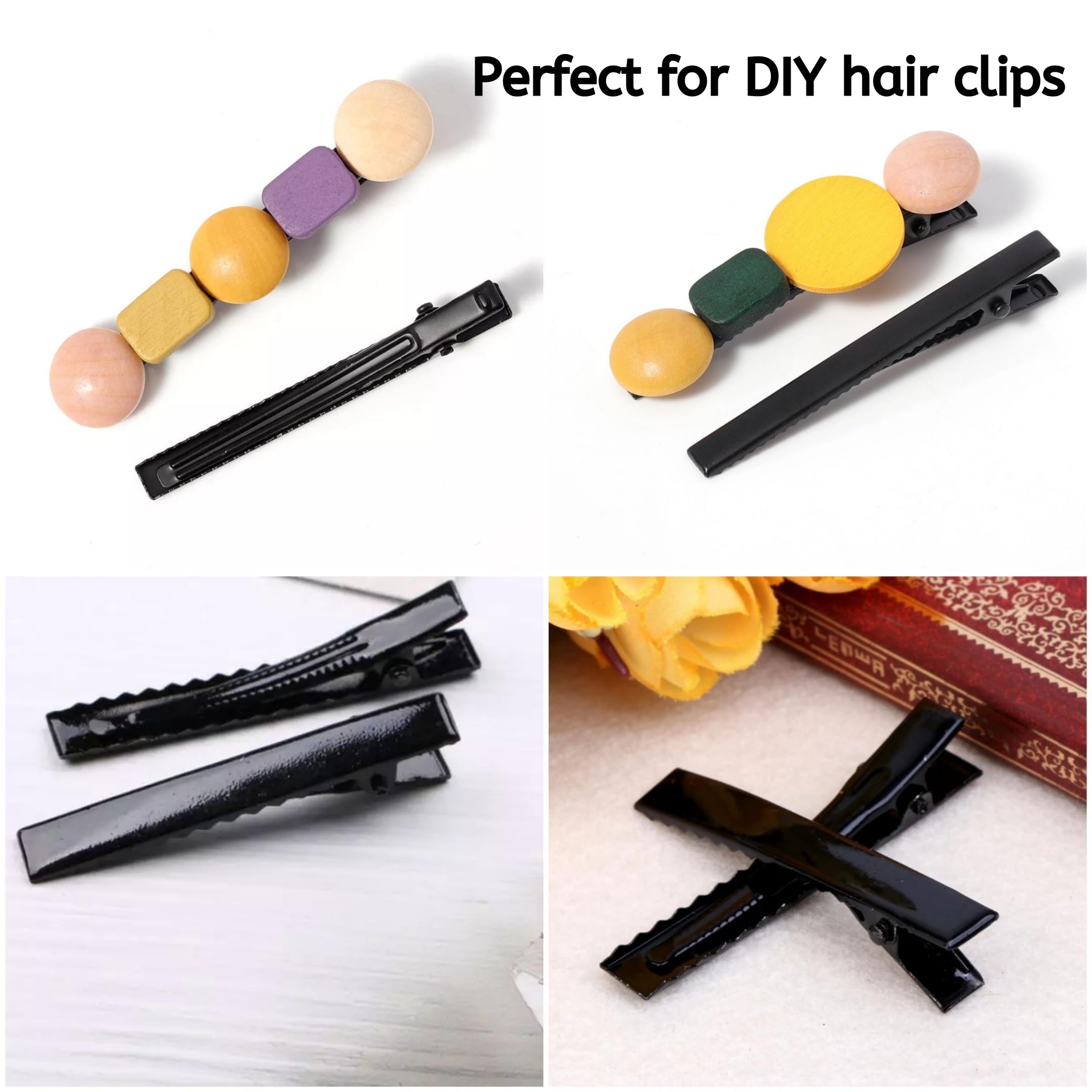 100pcs Alligator Hair Clips 4cm Black - DIY Hair Accessories for Women, Girls, Braids, Ponytails - Bulk Hair Pins for Salons, Weddings, Parties & Crafts