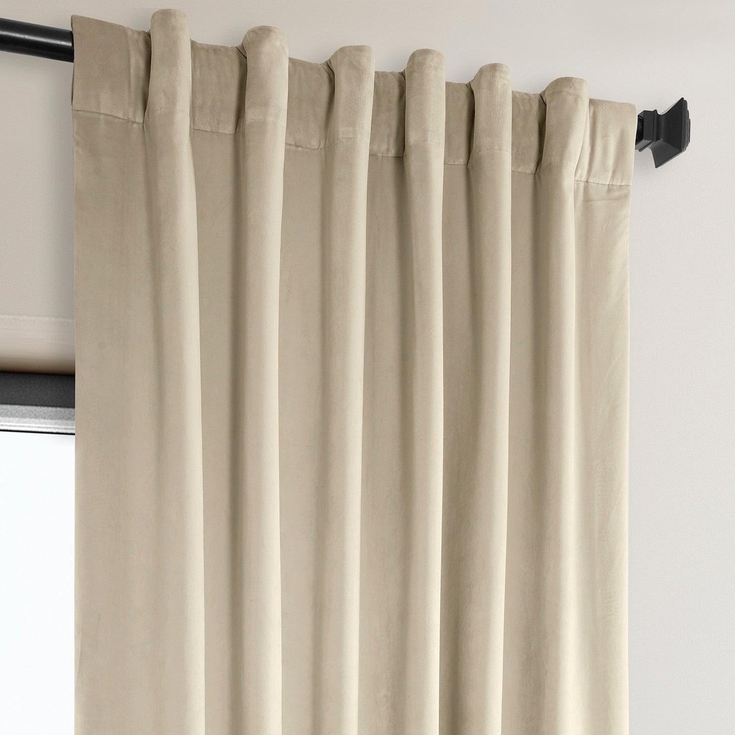Luxury Angora Beige Plush Velvet Blackout Curtains for Bedroom & Hotel - Soundproof Thermal Insulated Drapes for Better Sleep & Privacy