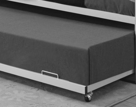 316 Stainless Steel Trundle Bed with Pull-Out Guest Bed - Space Saving Twin Size Bed for Small Rooms, Dormitories & Guest Rooms