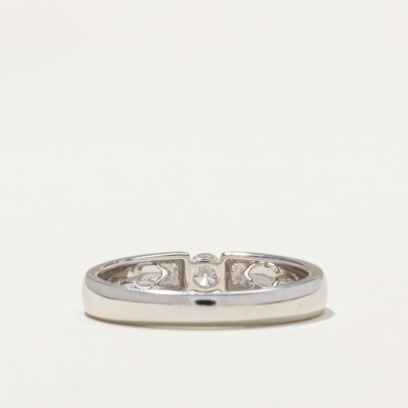 18K White Gold Tension Set Diamond Ring - 0.20ct Round Cut Solitaire Engagement Ring | Size 8.25 | Perfect for Proposals, Anniversaries & Special Occasions