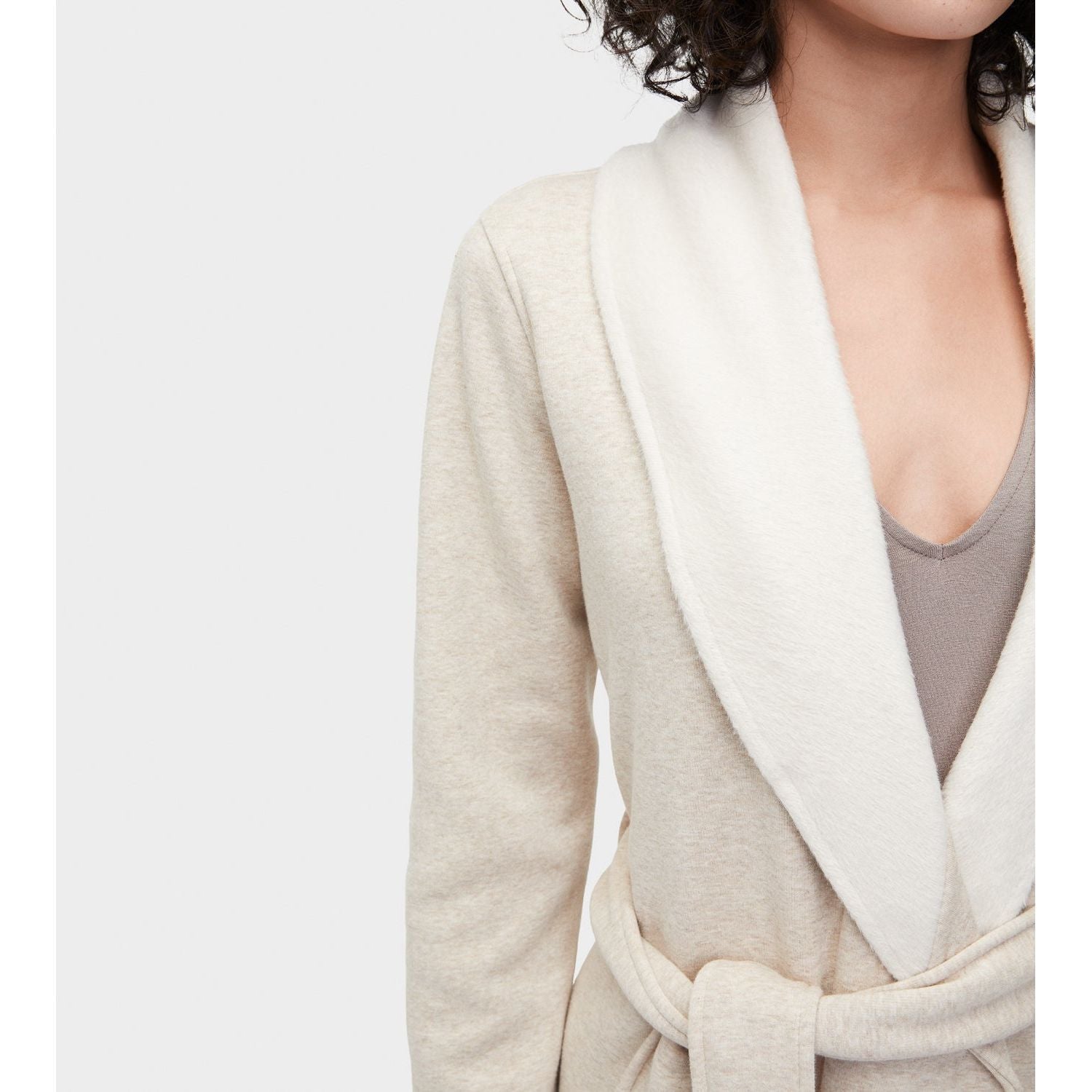 UGG Women's Duffield II Robe in Oatmeal Heather - Cozy Fleece Bathrobe for Women, Soft Plush Loungewear - Perfect for Spa Days, Relaxing at Home & Winter Comfort