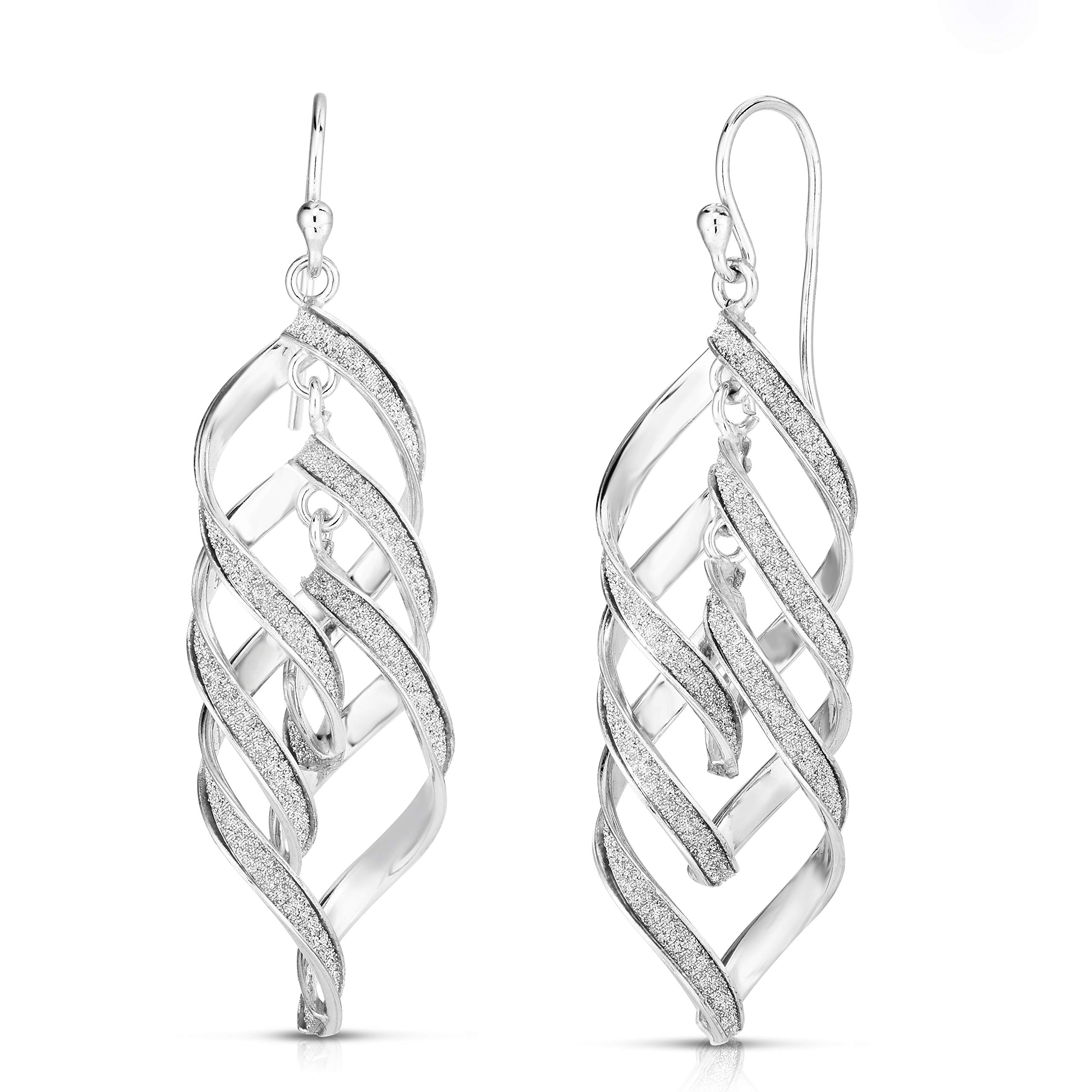 925 Sterling Silver Drop Dangle Earrings for Women - Elegant Curved Twisted Design, Perfect Jewelry Gift for Her | Ideal for Parties, Weddings & Everyday Wear