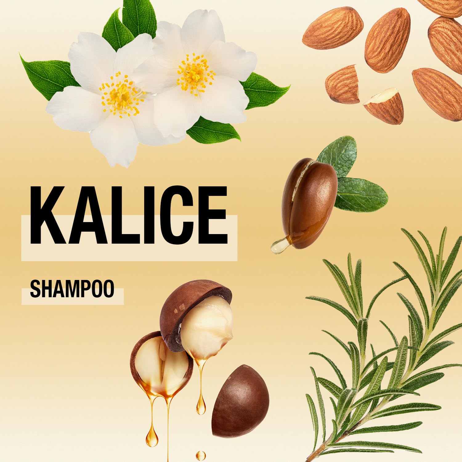 INOAR Kalice Shampoo with 7 Essential Oils & Vitamin E - Hydrating & Nourishing Vegan Hair Care for Men & Women - Argan Oil Infused Cruelty-Free Shampoo (8.4 oz) - Perfect for Dry, Damaged Hair & Daily Moisturizing