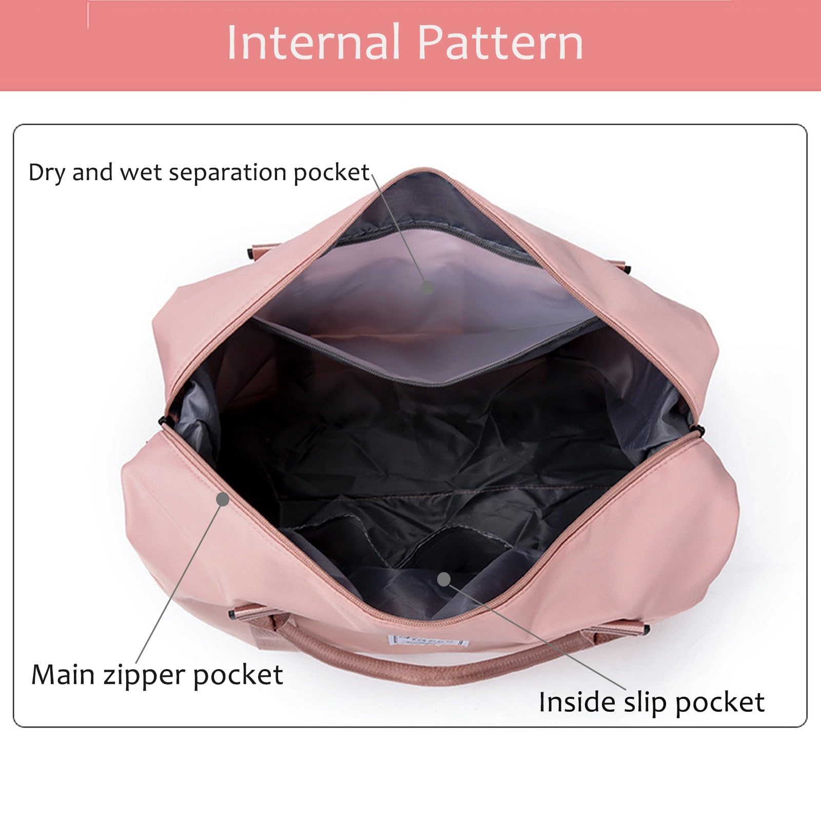 KARRESLY Women's Waterproof Travel Duffel Bag - Lightweight Gym Tote & Weekender Overnight Shoulder Bag for Sports, Workouts, Yoga (Grey) - Perfect for Gym, Travel, Weekend Getaways & Sports Activities