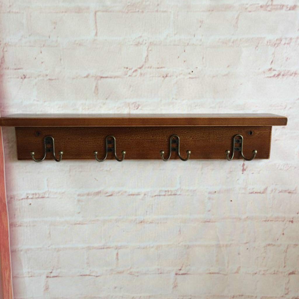 4 Double Hook Wooden Coat Rack with Shelf - Solid Pine Wall Mounted Storage Hanger for Towels, Jackets & Accessories | Perfect for Hallway, Bathroom, Kitchen & Cloakroom Organization