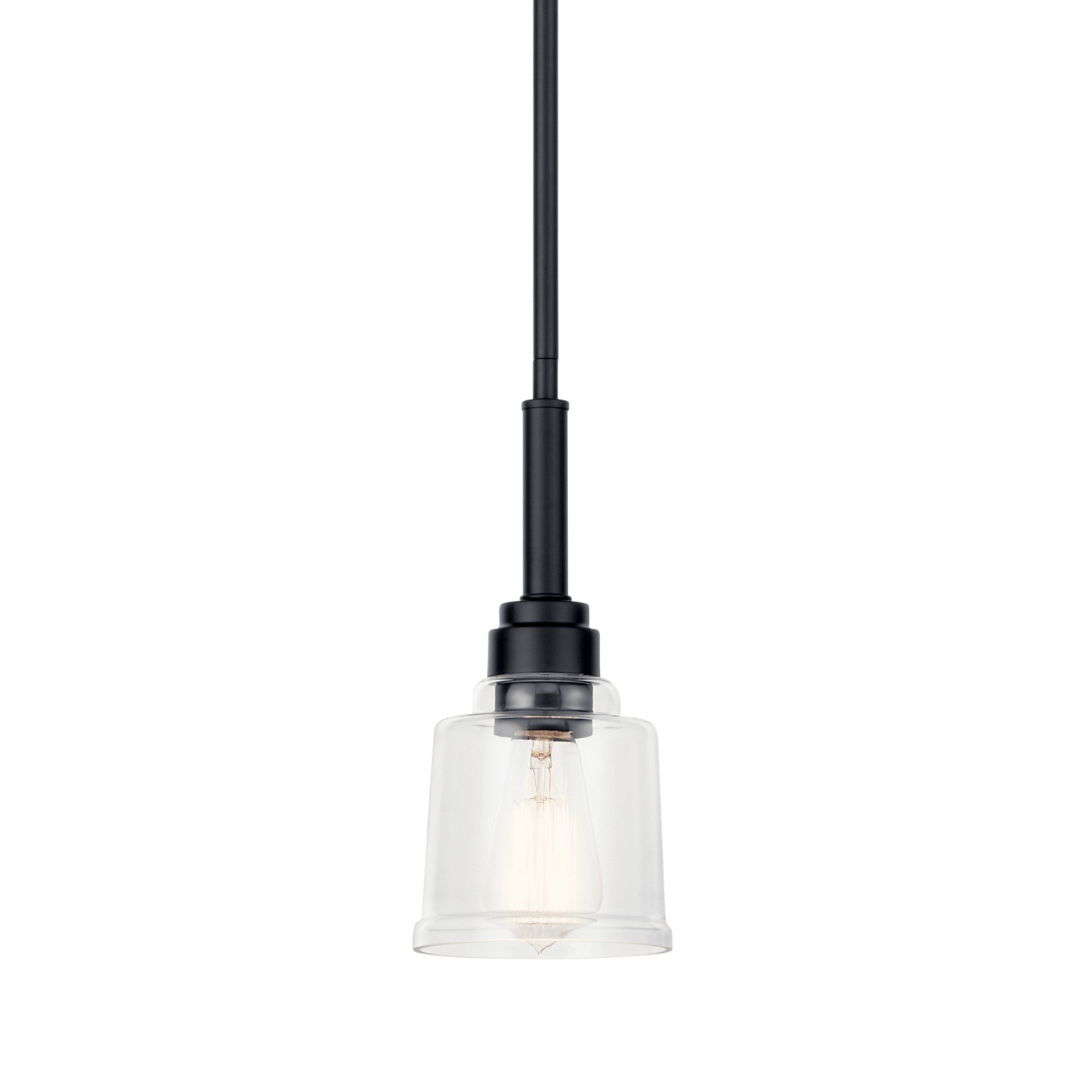 Aivian 5 Inch Modern Black Pendant Light - Sleek Hanging Fixture for Kitchen Island, Dining Room, or Bedroom Lighting