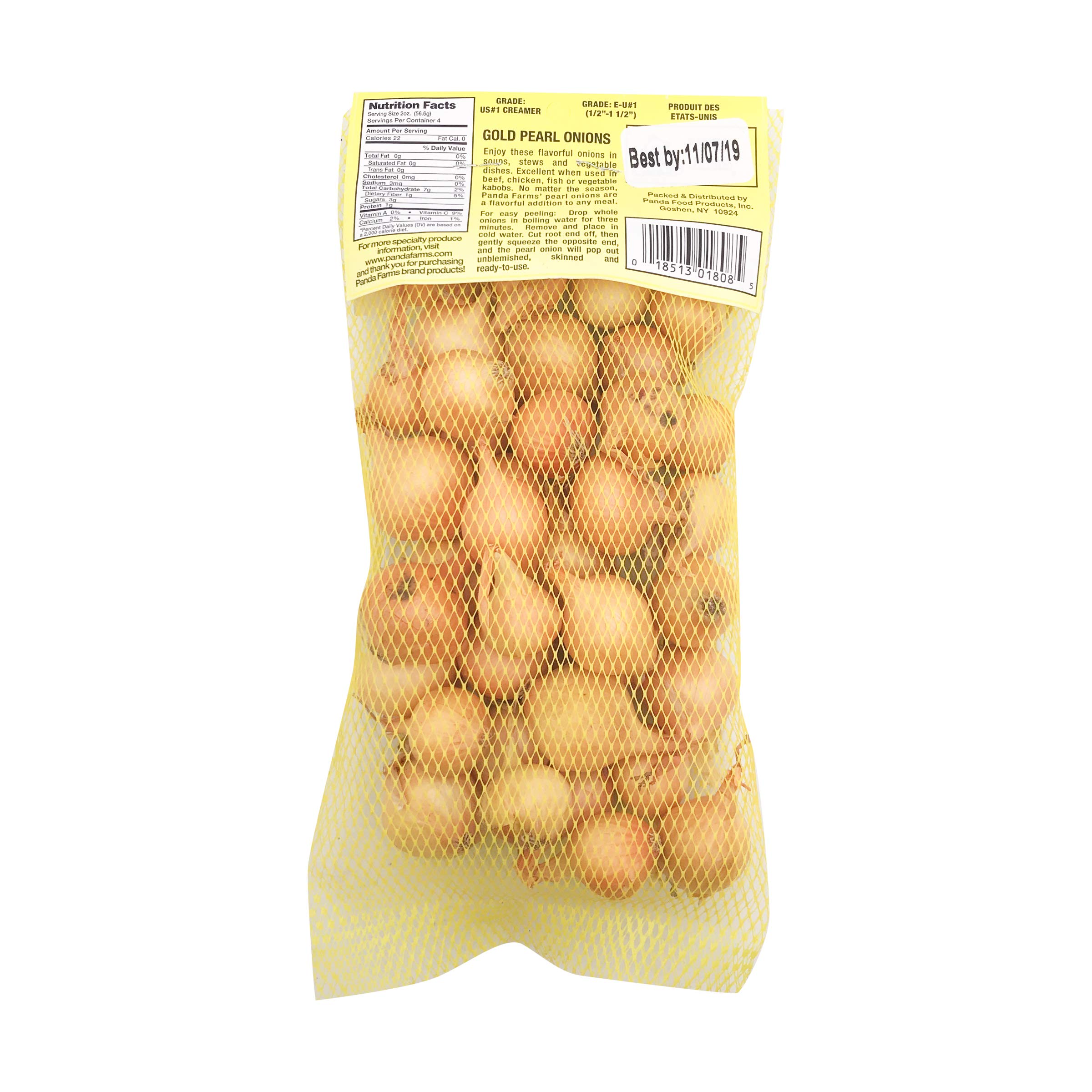 Fresh Yellow Pearl Onions 8 oz - Small Sweet Cooking Onions for Salads, Pickling & Gourmet Recipes