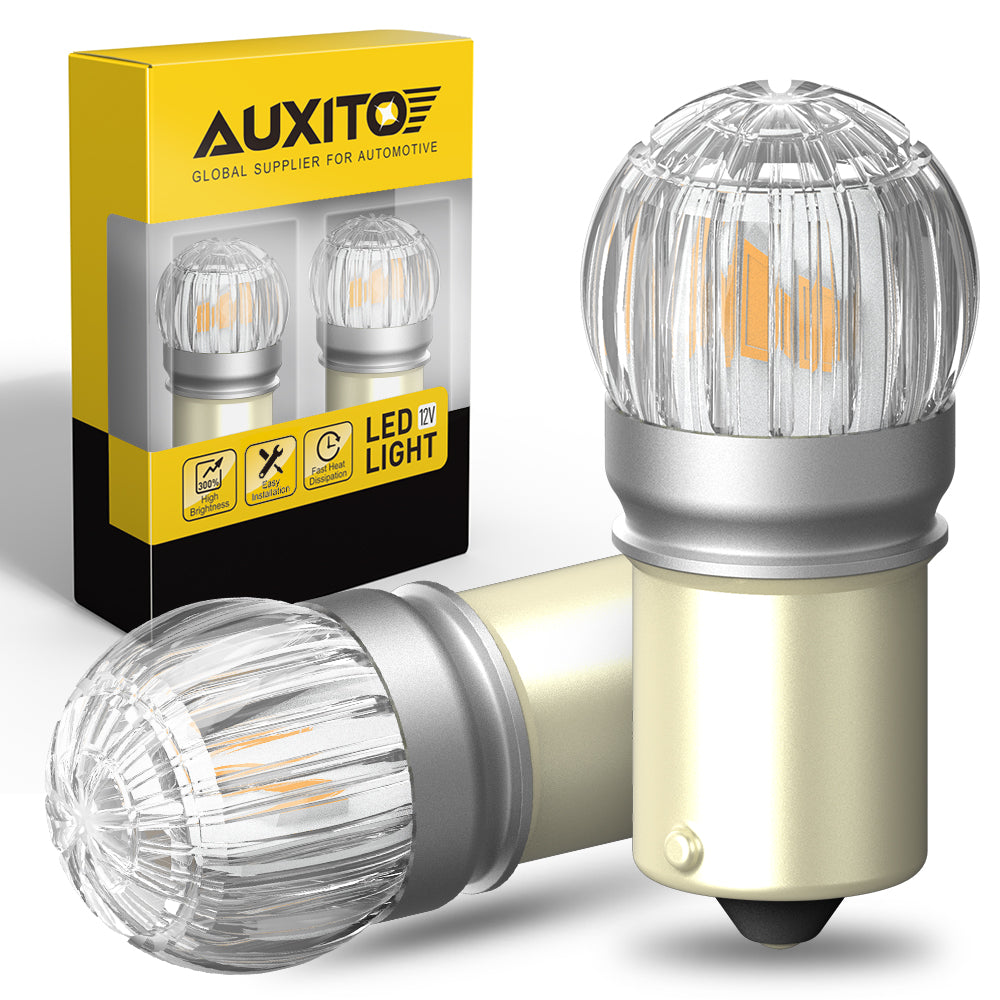 Amber 1156 LED Bulbs - Super Bright BA15S 7506 1141 P21W Turn Signal Lights for Cars, Trucks & Motorcycles | Perfect for Blinkers, Tail Lights, Brake Lights & Side Markers | Durable 1:1 Design Replacement Bulbs for Enhanced Visibility & Safety