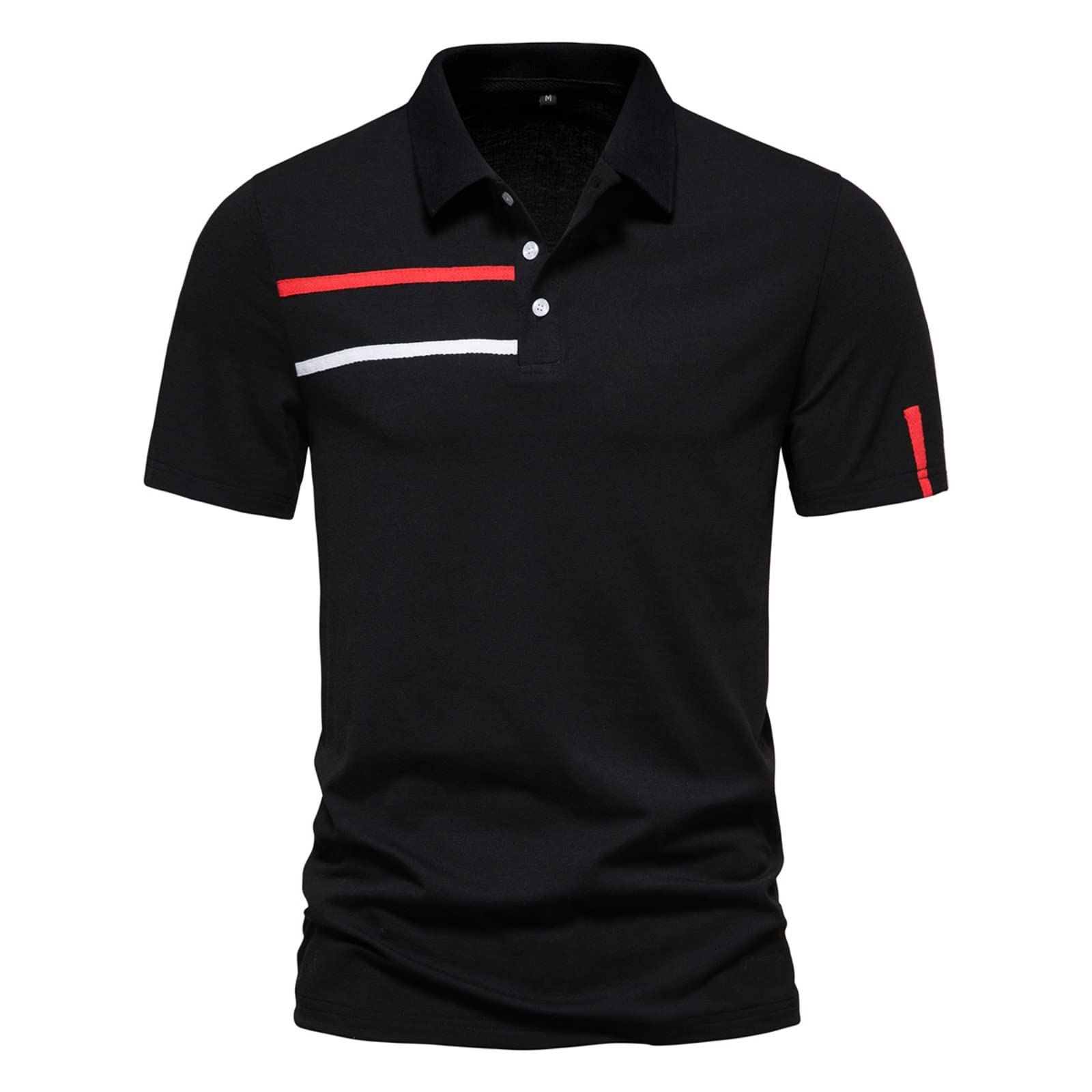 Men's Patchwork Sports Shirt - Breathable Wicking Short Sleeve Athletic Top with Lapel Buttons for Spring & Summer | Gym, Running, Casual Wear