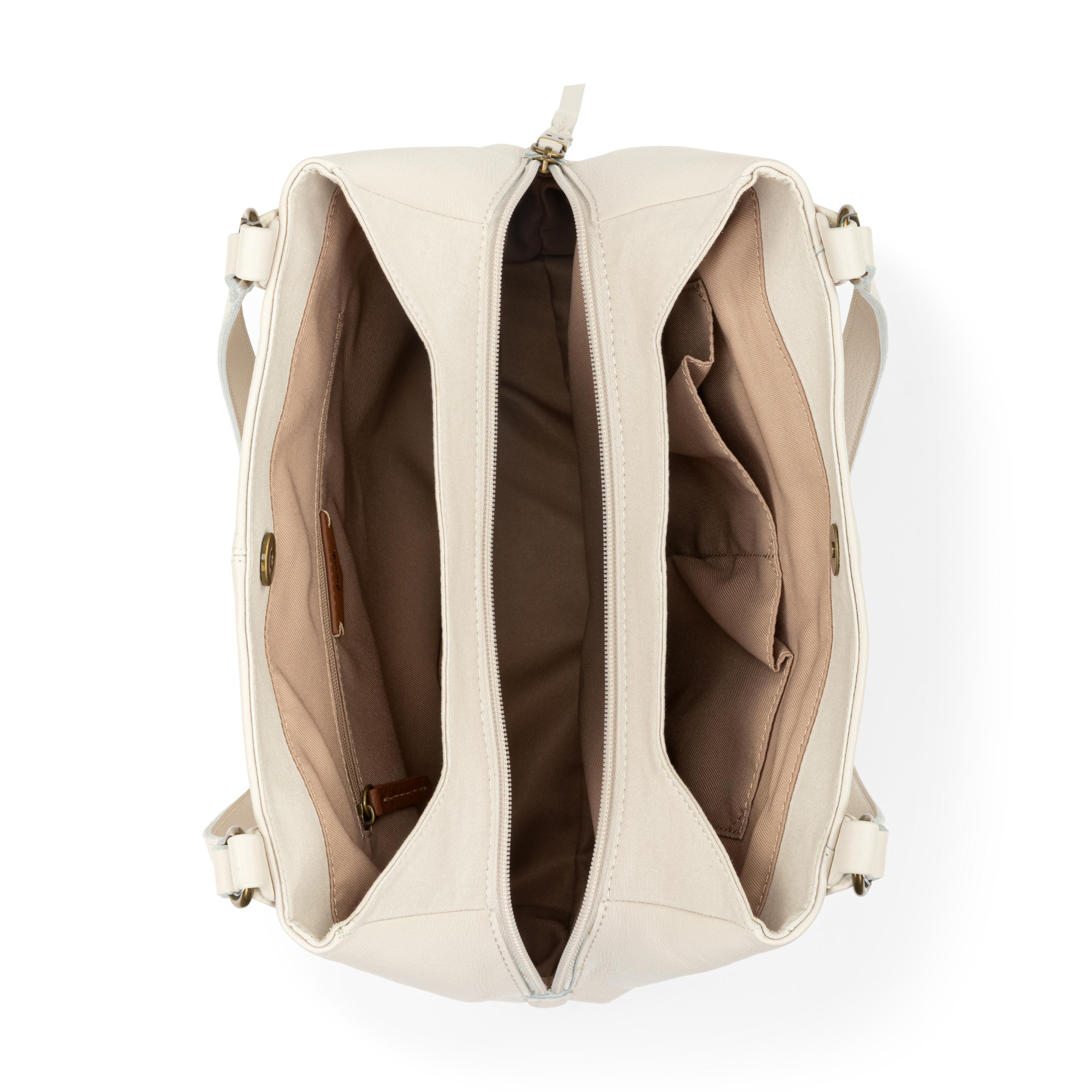 Melrose Satchel Genuine Leather Handbag in Stone Neutral - Stylish Crossbody Purse for Women, Perfect for Work, Travel & Everyday Use