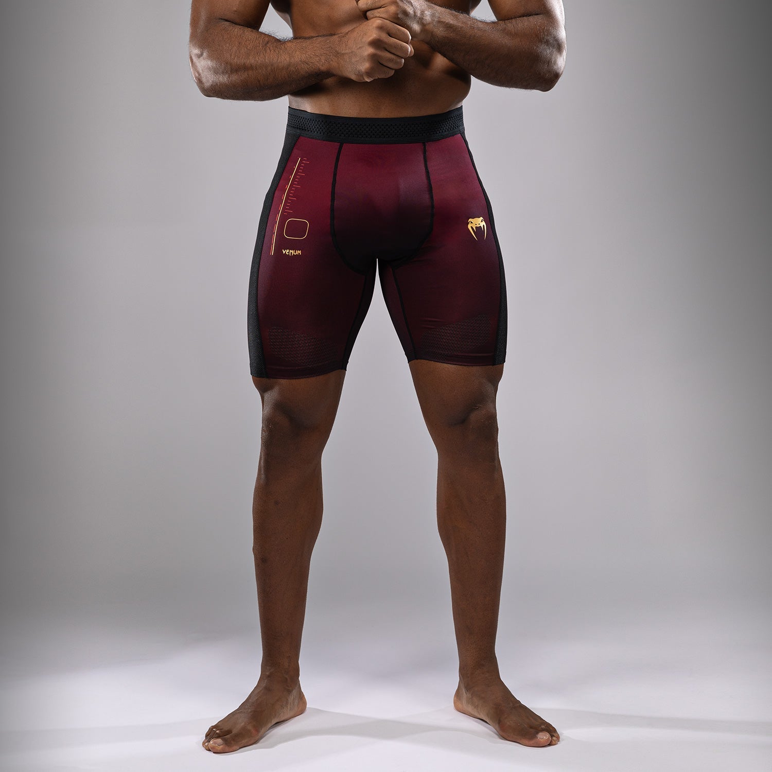 Venum Tactical XT Vale Tudo MMA Shorts - Black/Burgundy/Gold Fightwear for Training & Competition - Premium Combat Sports Apparel for MMA, BJJ & Muay Thai