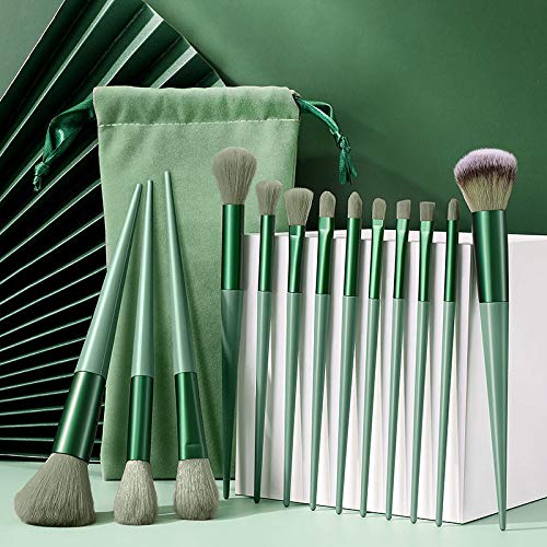 13pcs Premium Makeup Brush Set - Synthetic Bristles for Foundation, Eyeshadow & Contour | Portable Travel Case Included | Perfect for Women & Girls | Ideal for Everyday Makeup, Professional Use & Travel